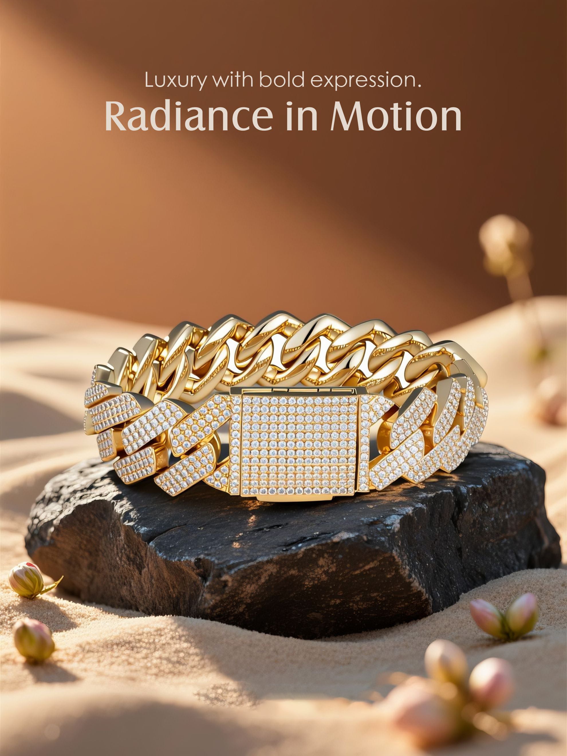 20mm Diamond 14K Cuban Bracelet