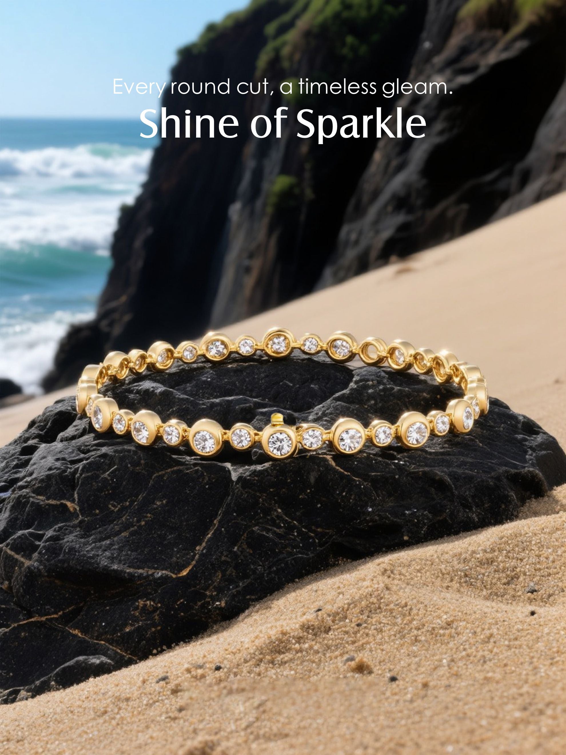 14K Pink Gold Small Diamond Bracelet