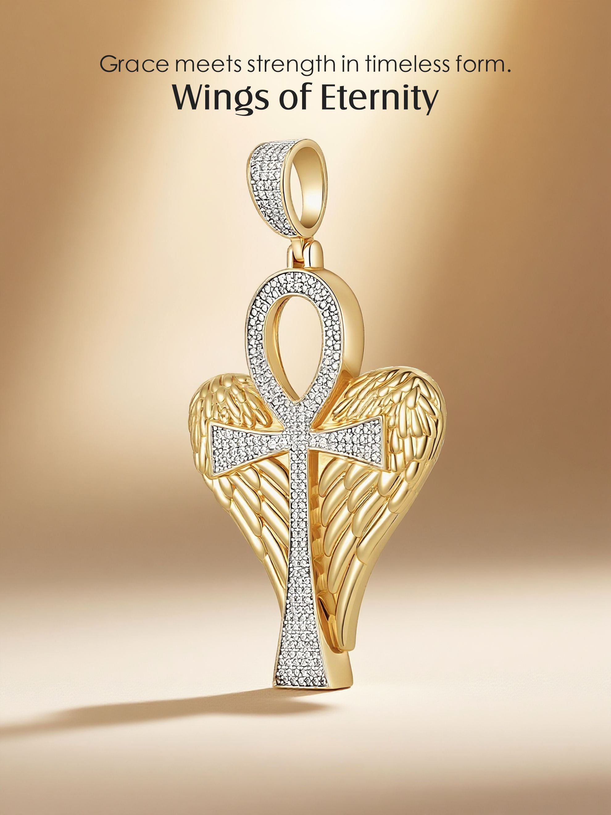 Angel Wings Pavé Pendant