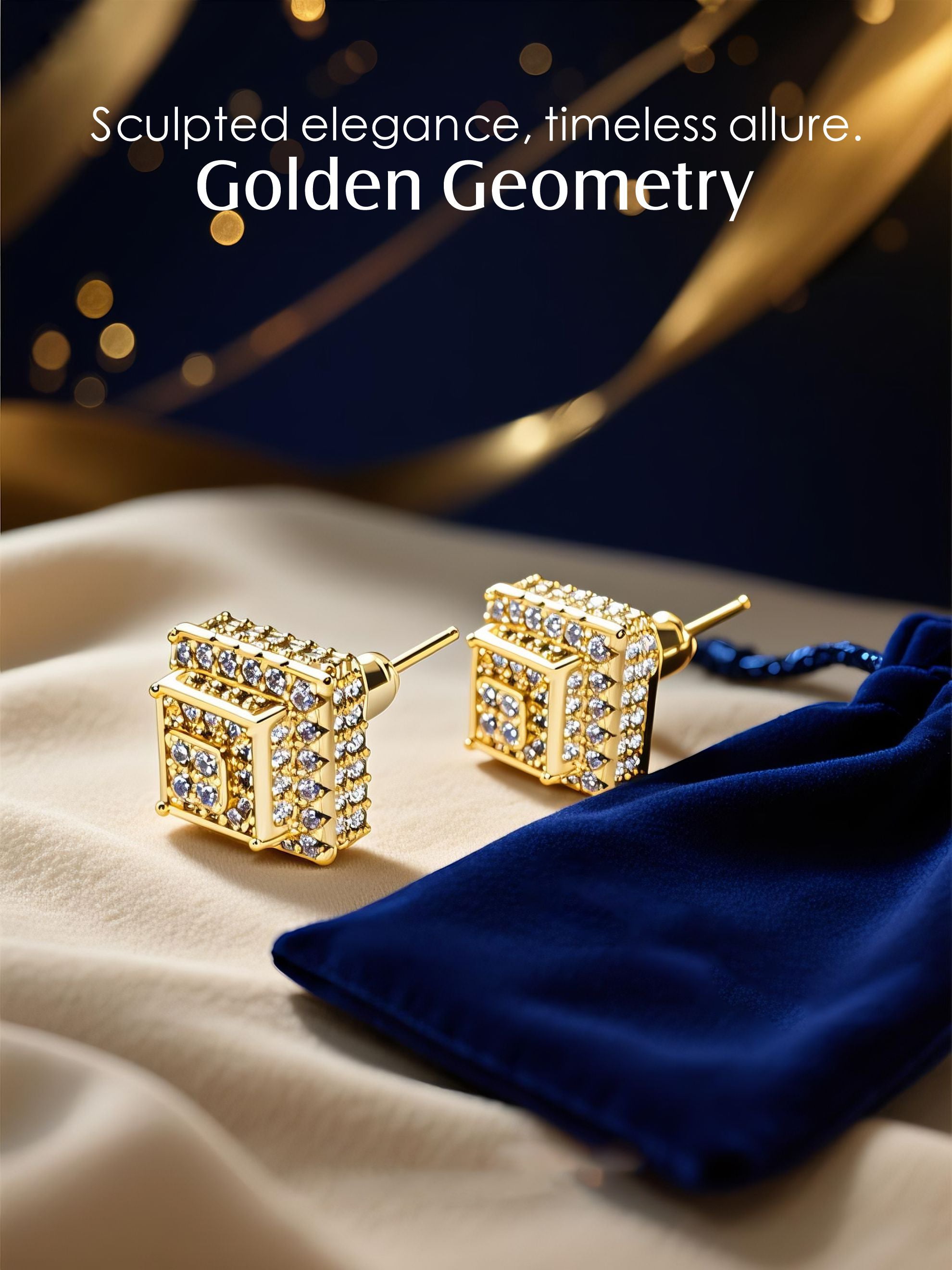 Everyday Sparkle Studs – Pavé Square