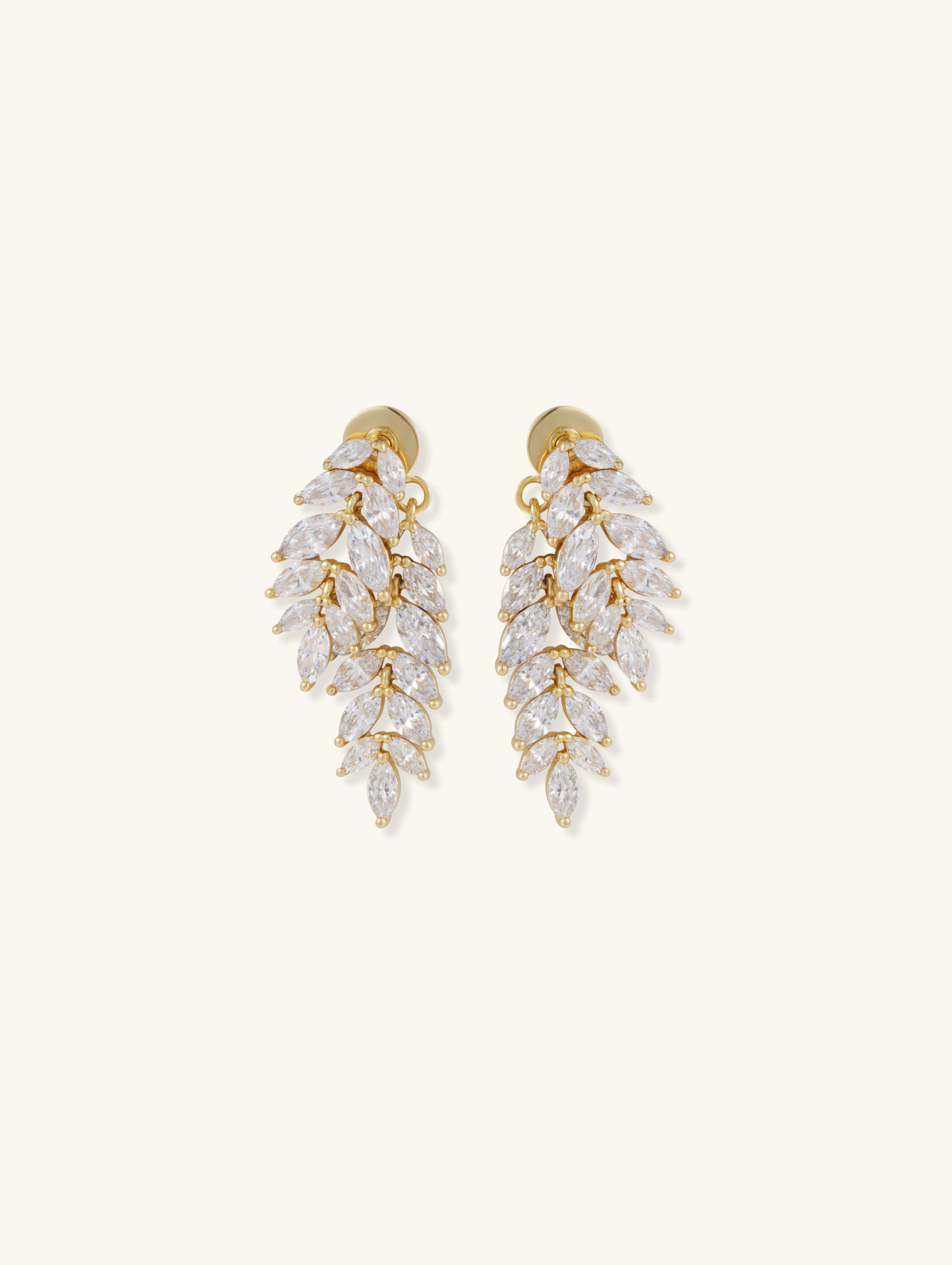Marquise Leaf Stud Earrings