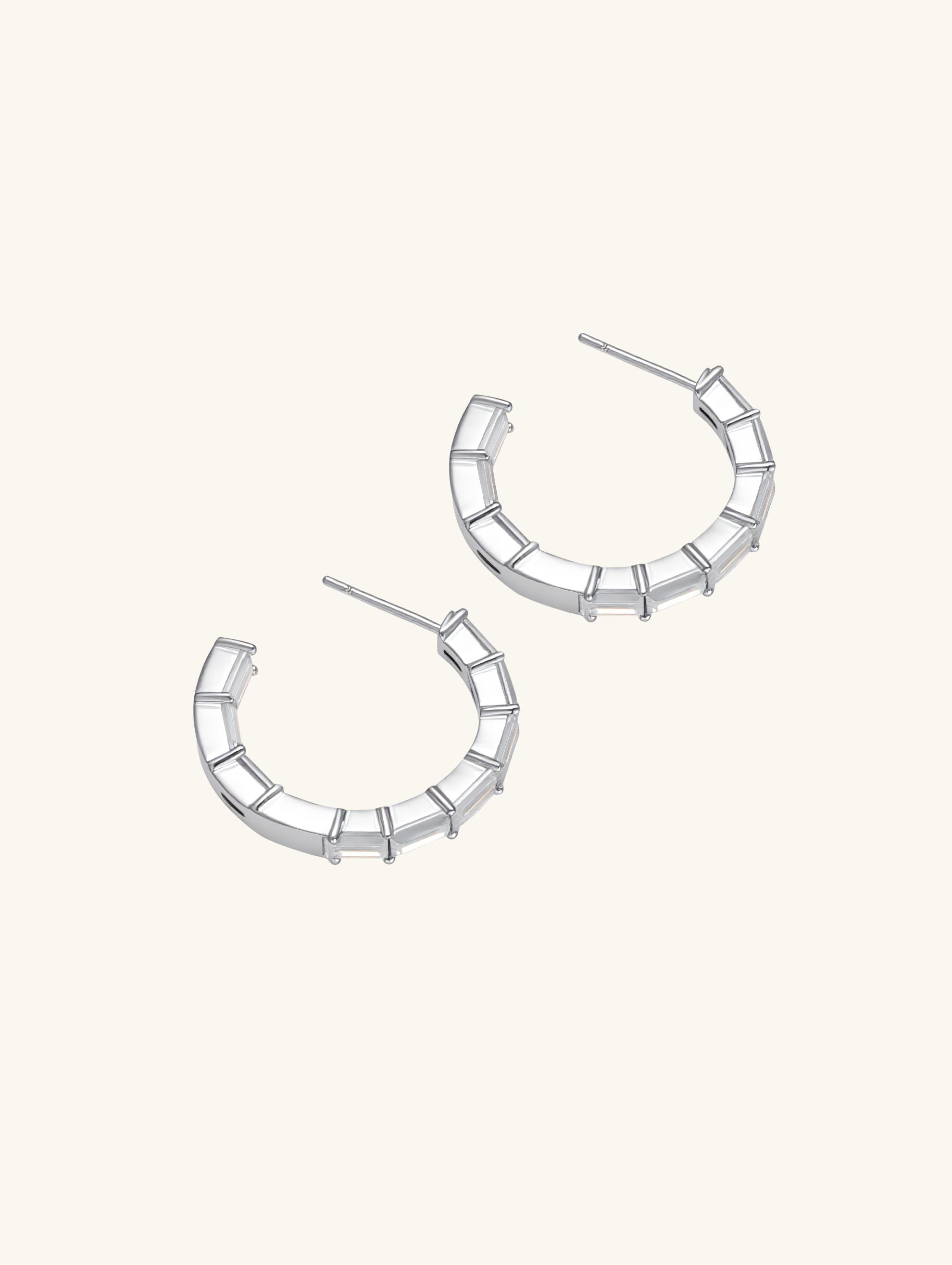 14K Sugar Cube Diamond Earrings