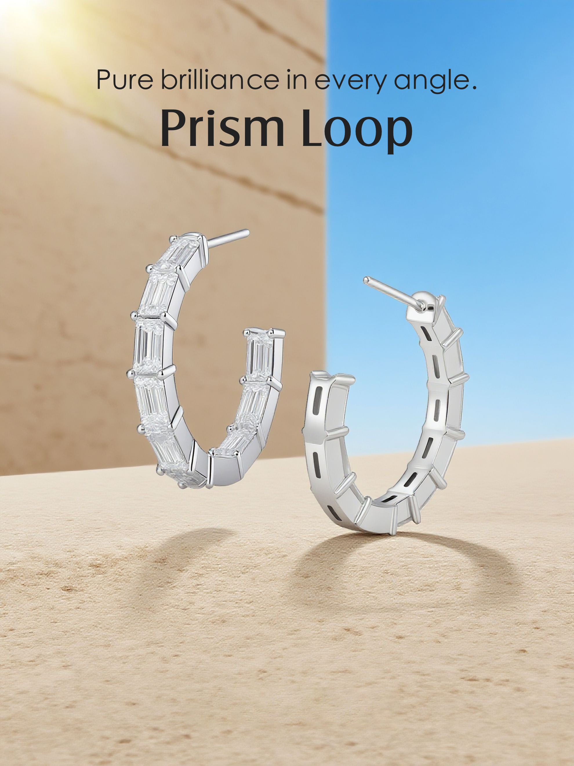 14K Sugar Cube Diamond Earrings