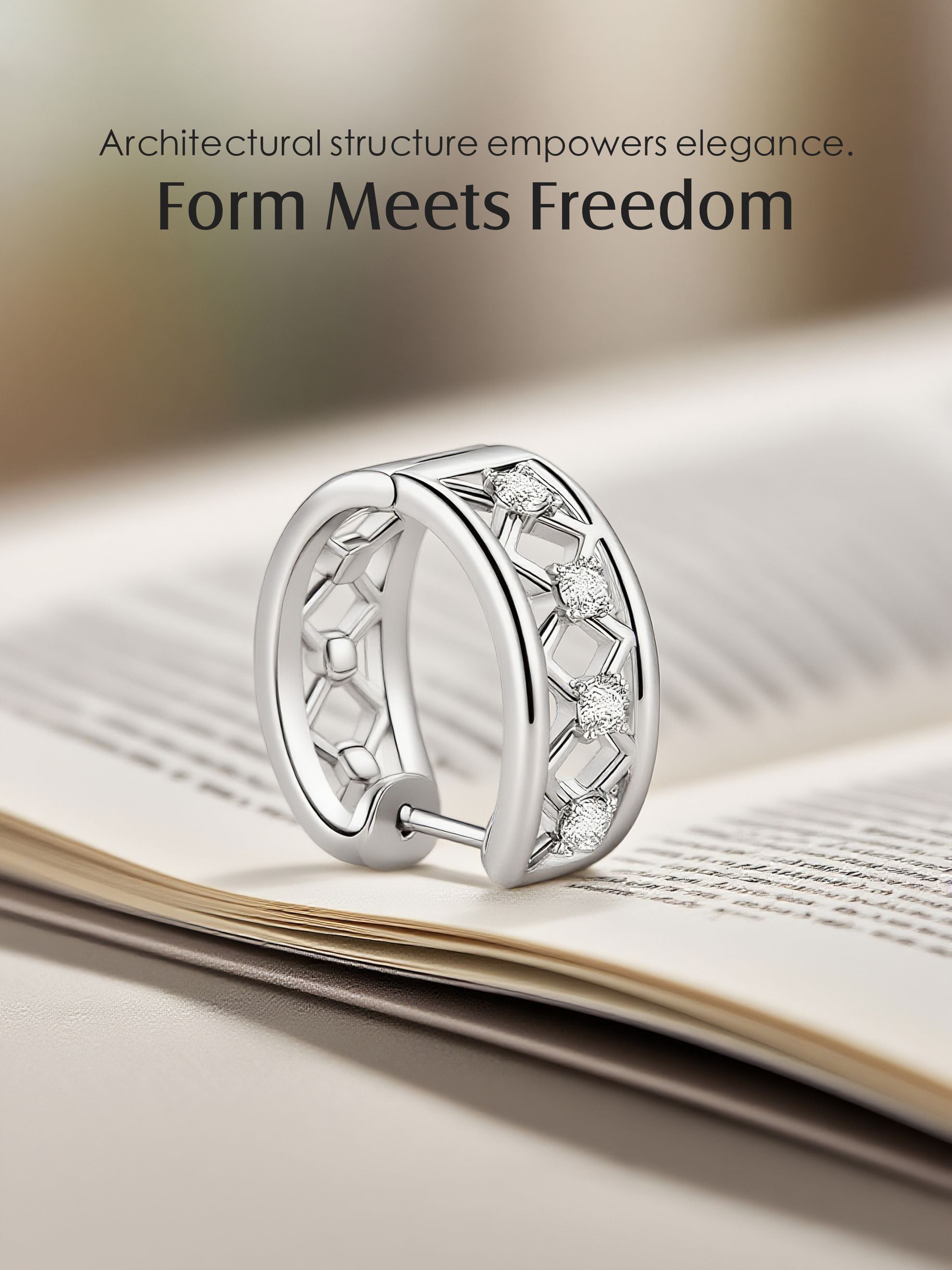 14K Net Flower Hollow Earrings