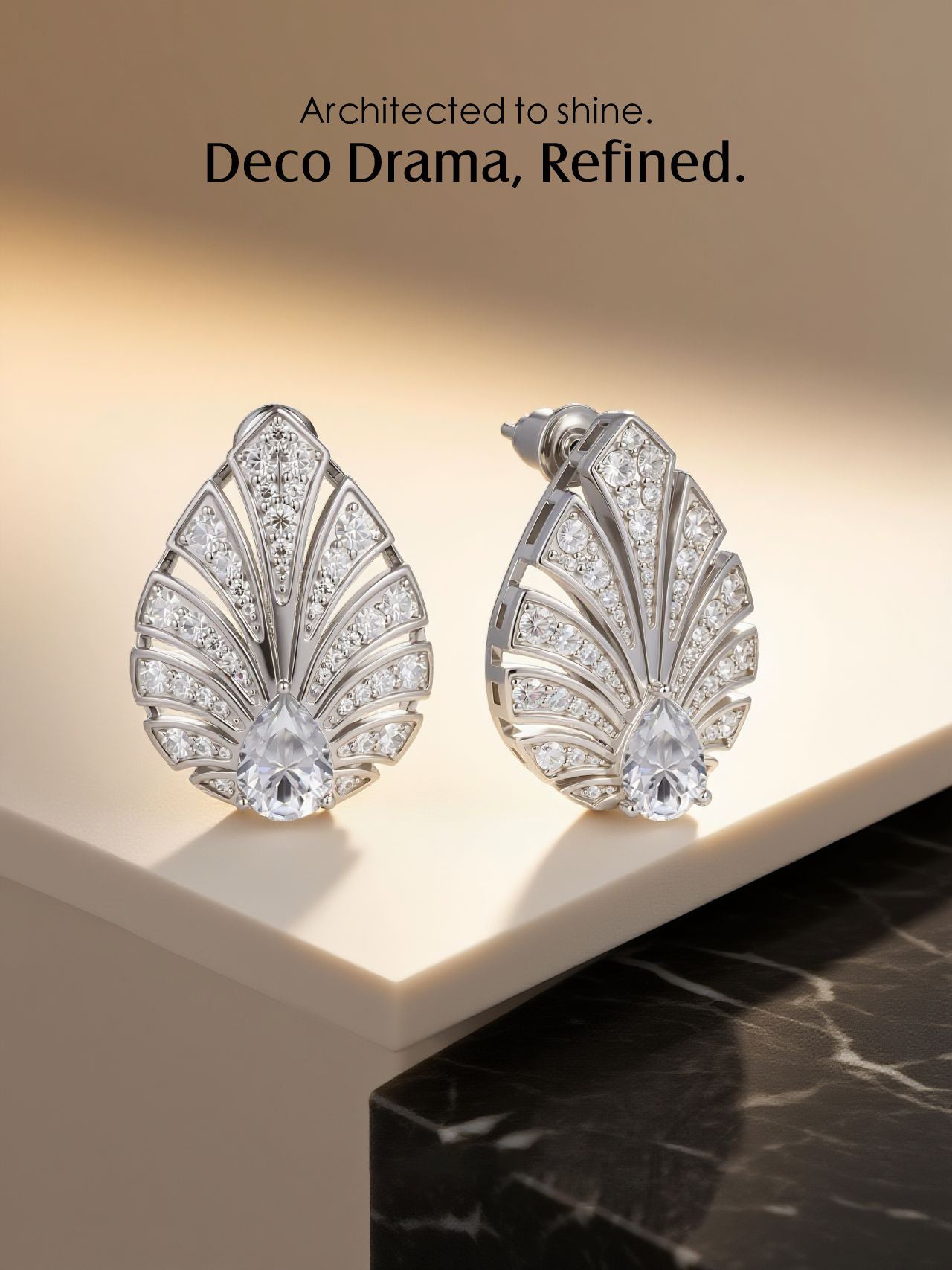 14K Pave-Set Diamond Earrings