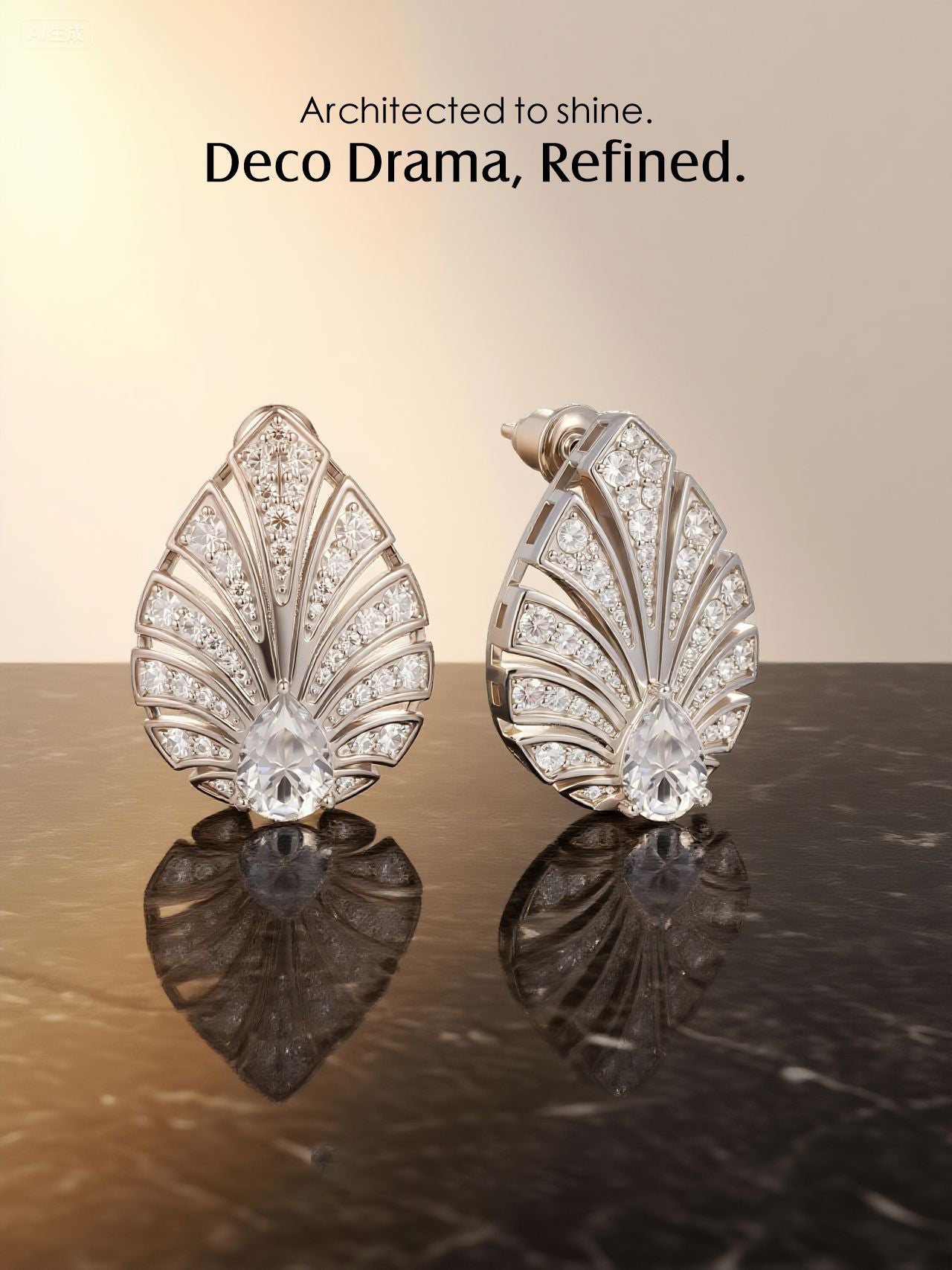14K Pave-Set Diamond Earrings