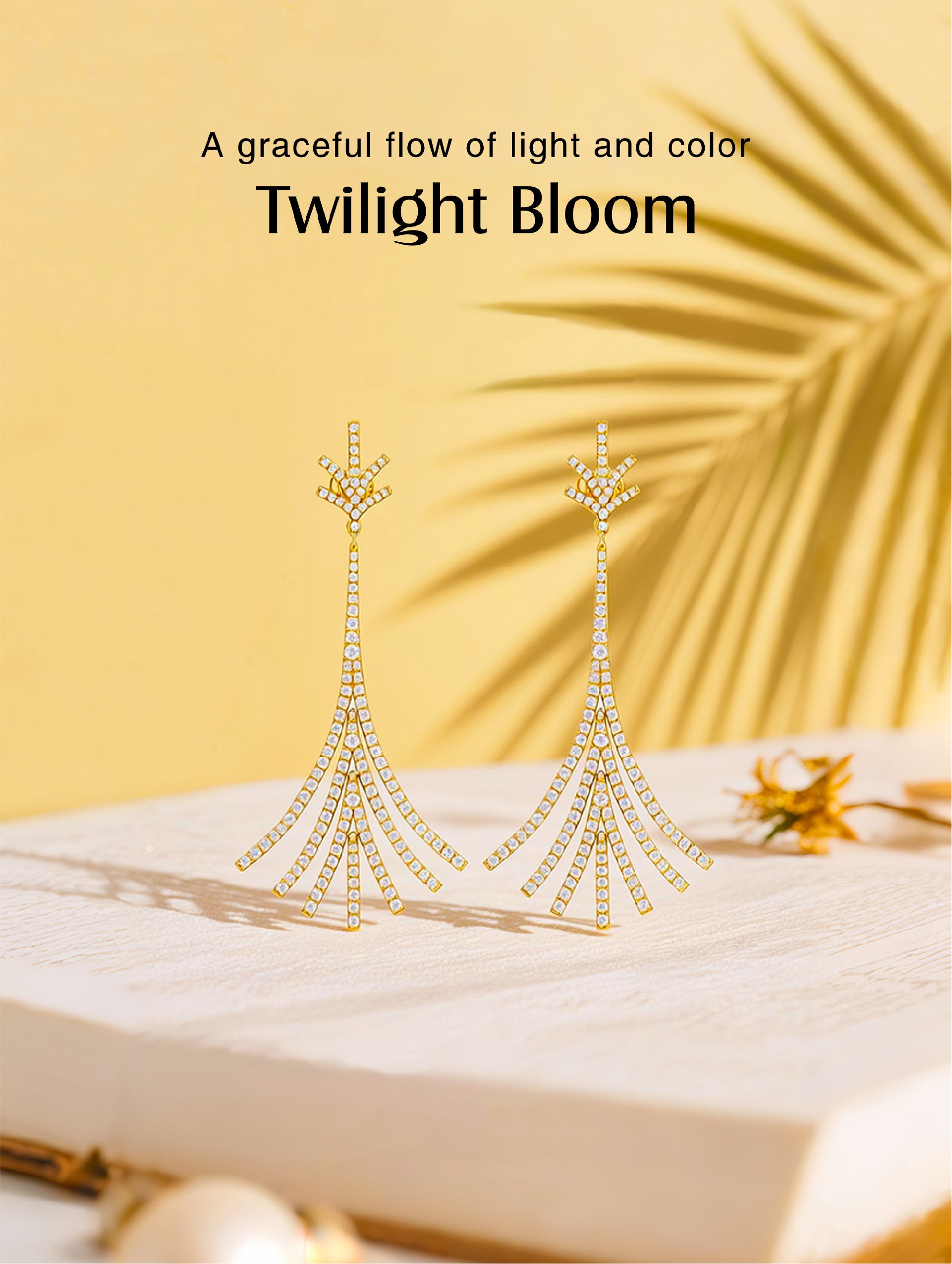 Neon Gradient Tassel Line Diamond 14K Earrings