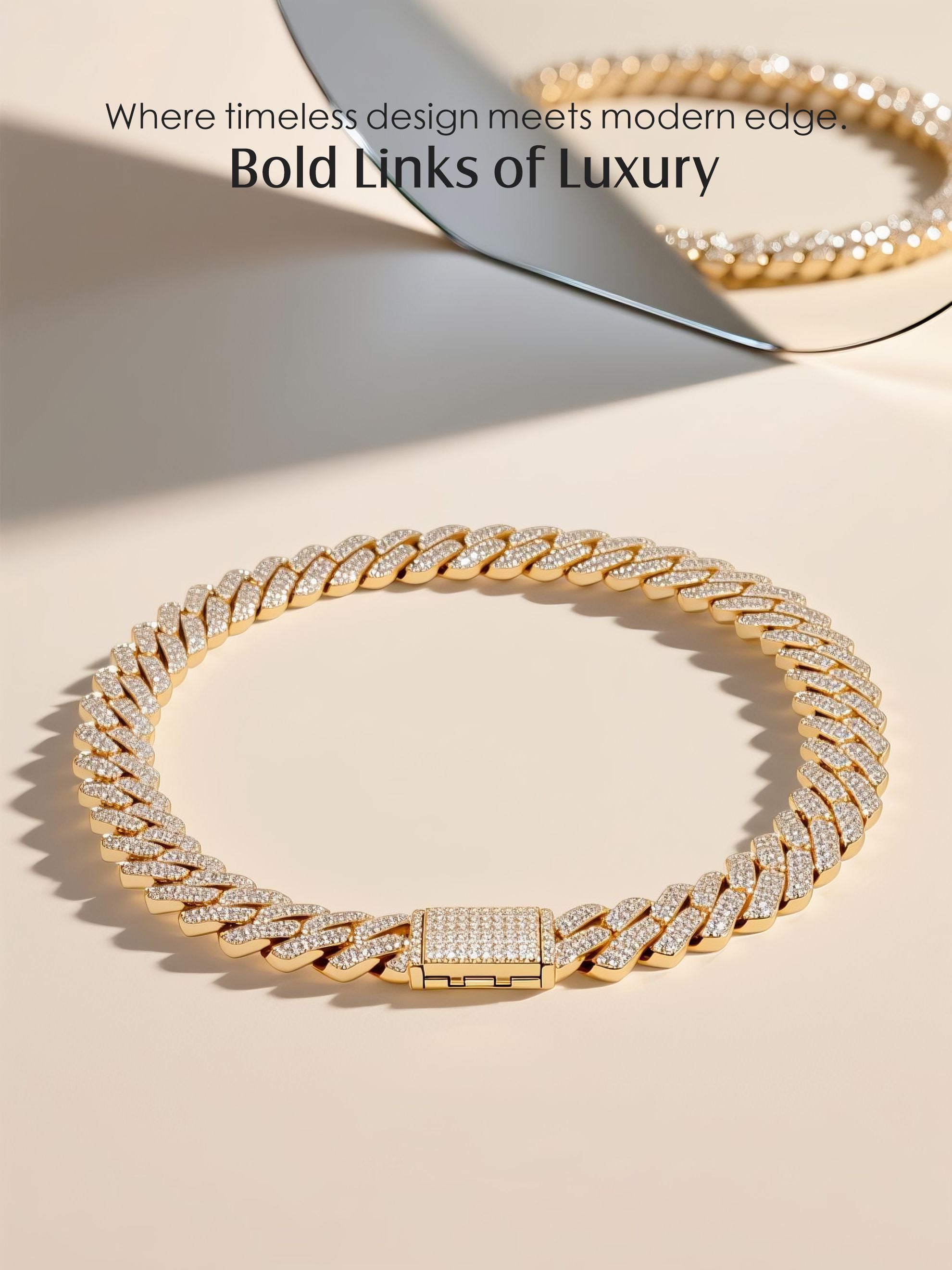 20mm Diamond 14K Cuban Chain