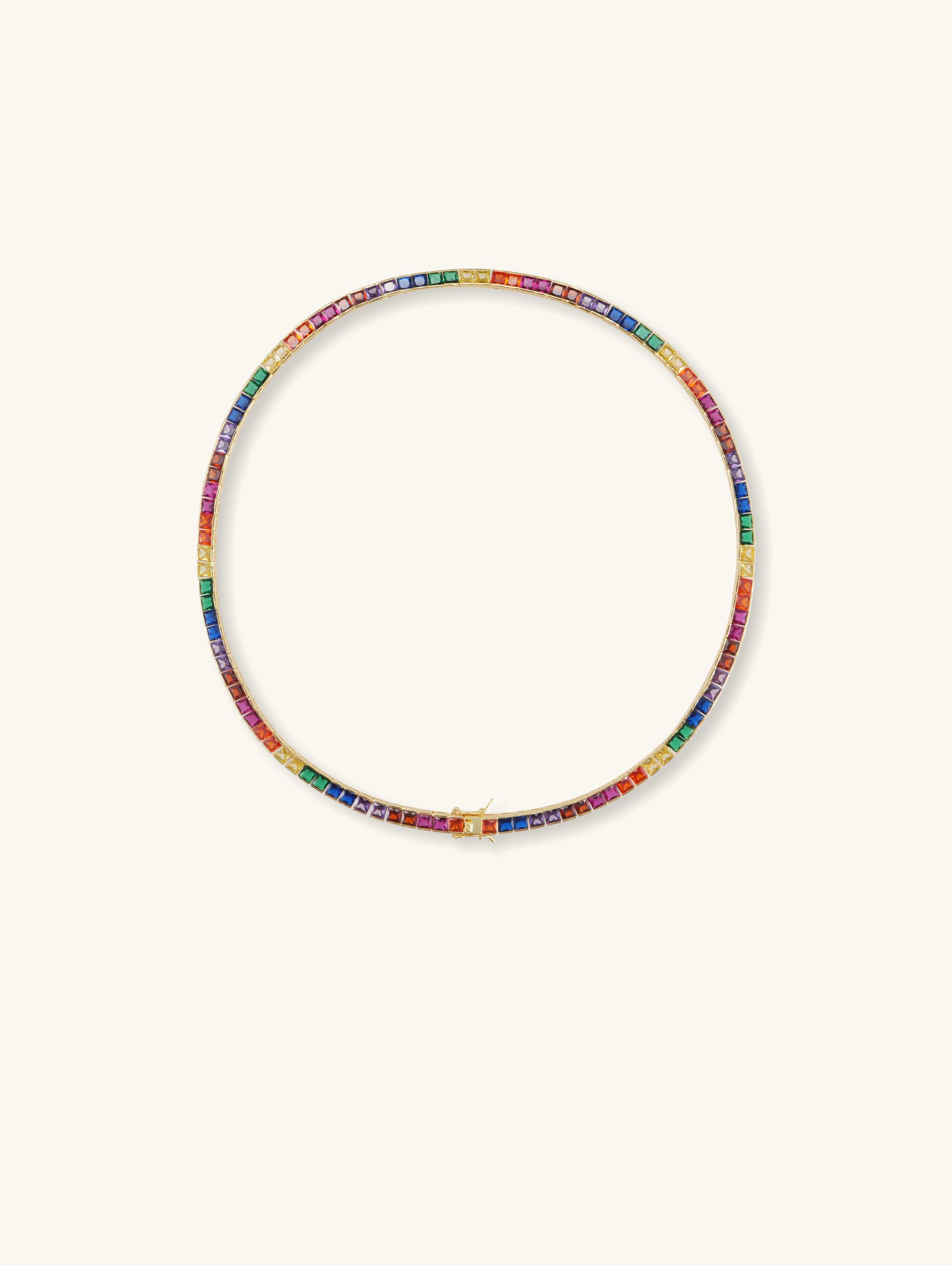 14K Rainbow Diamond Necklace