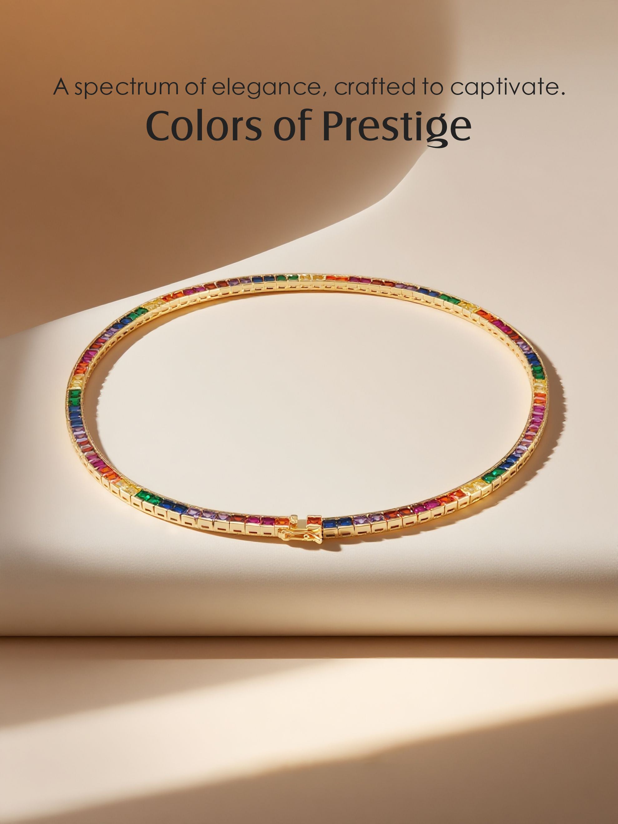 14K Rainbow Diamond Necklace
