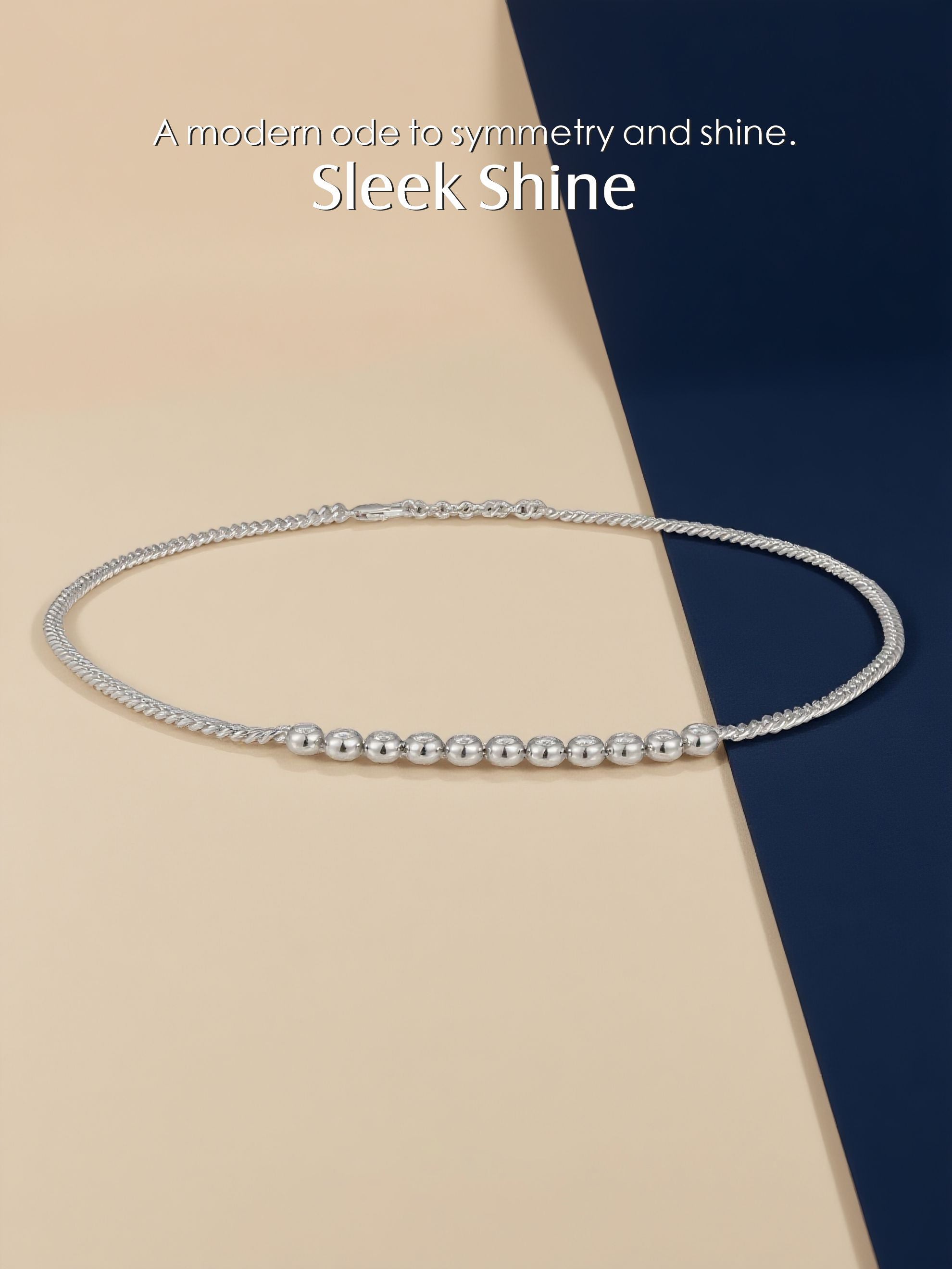14K Sleek Bubble Diamond Necklace