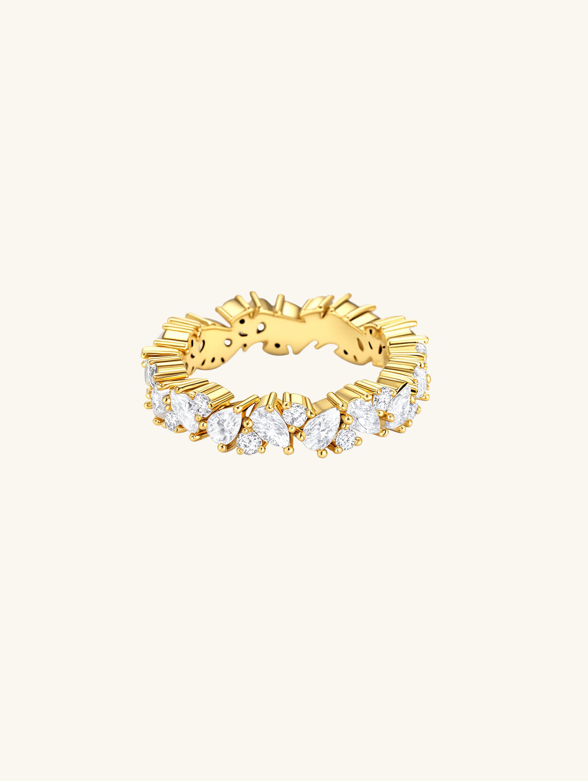 14K Irregular Diamond Ring