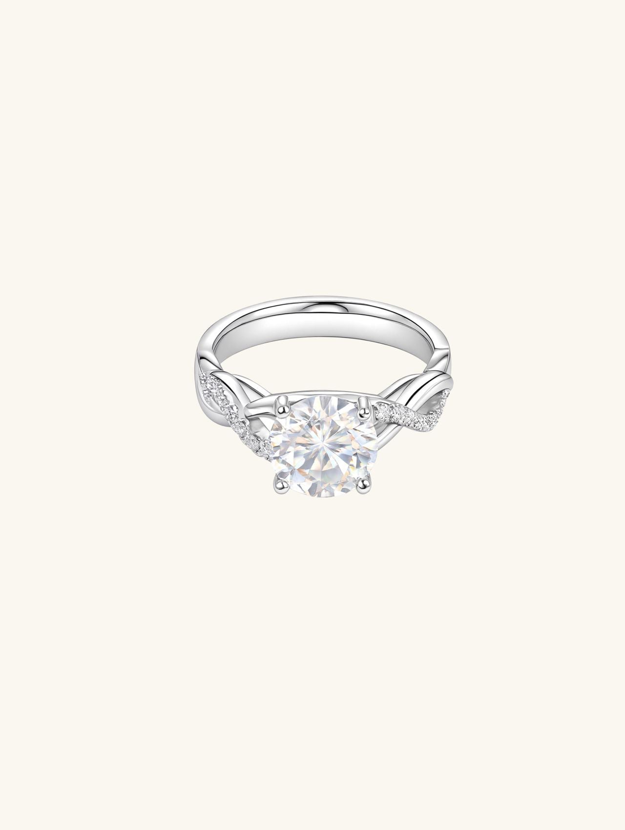 14K Large Round Diamond Ring