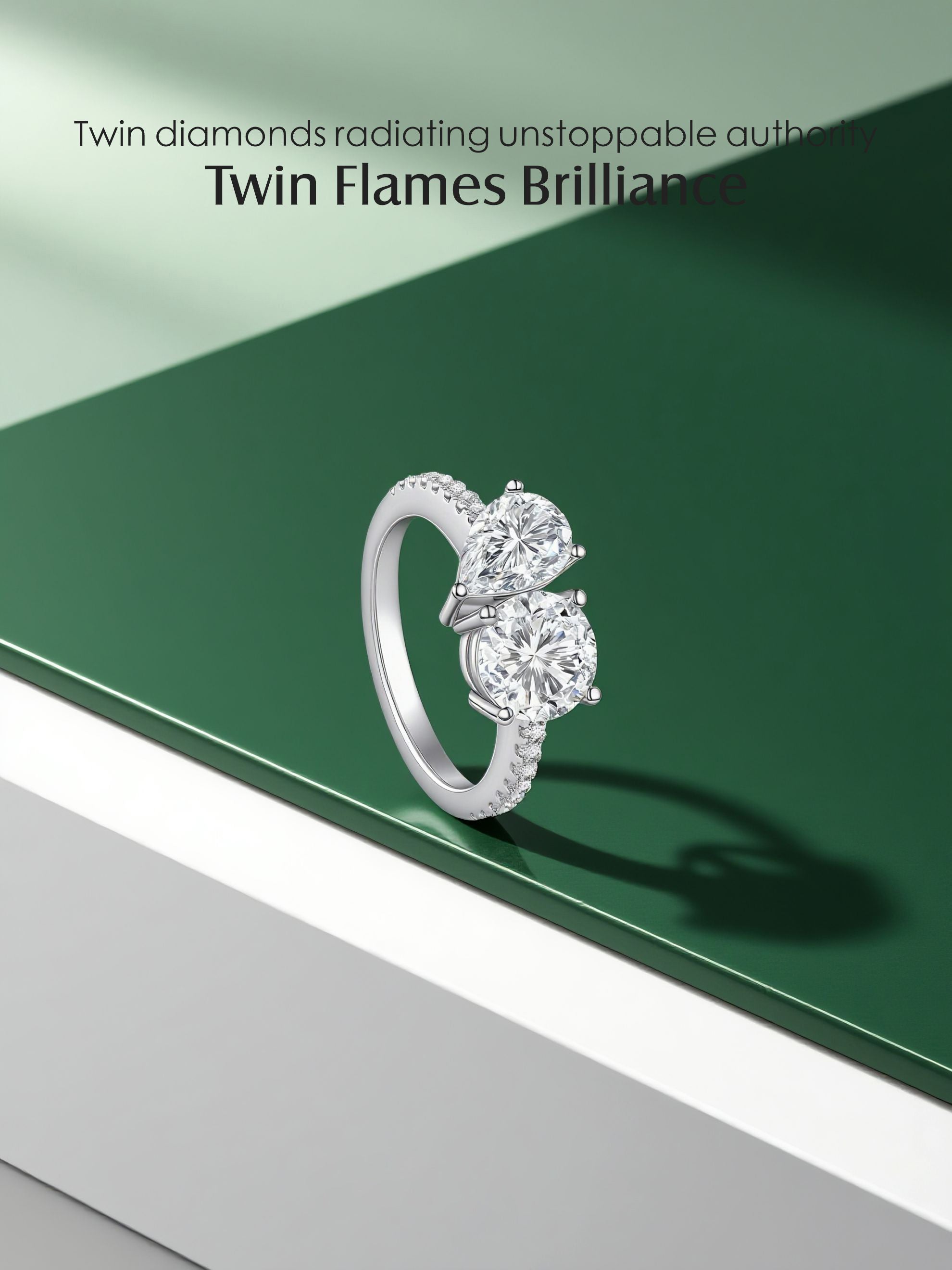 14K Large Double Diamond Ring