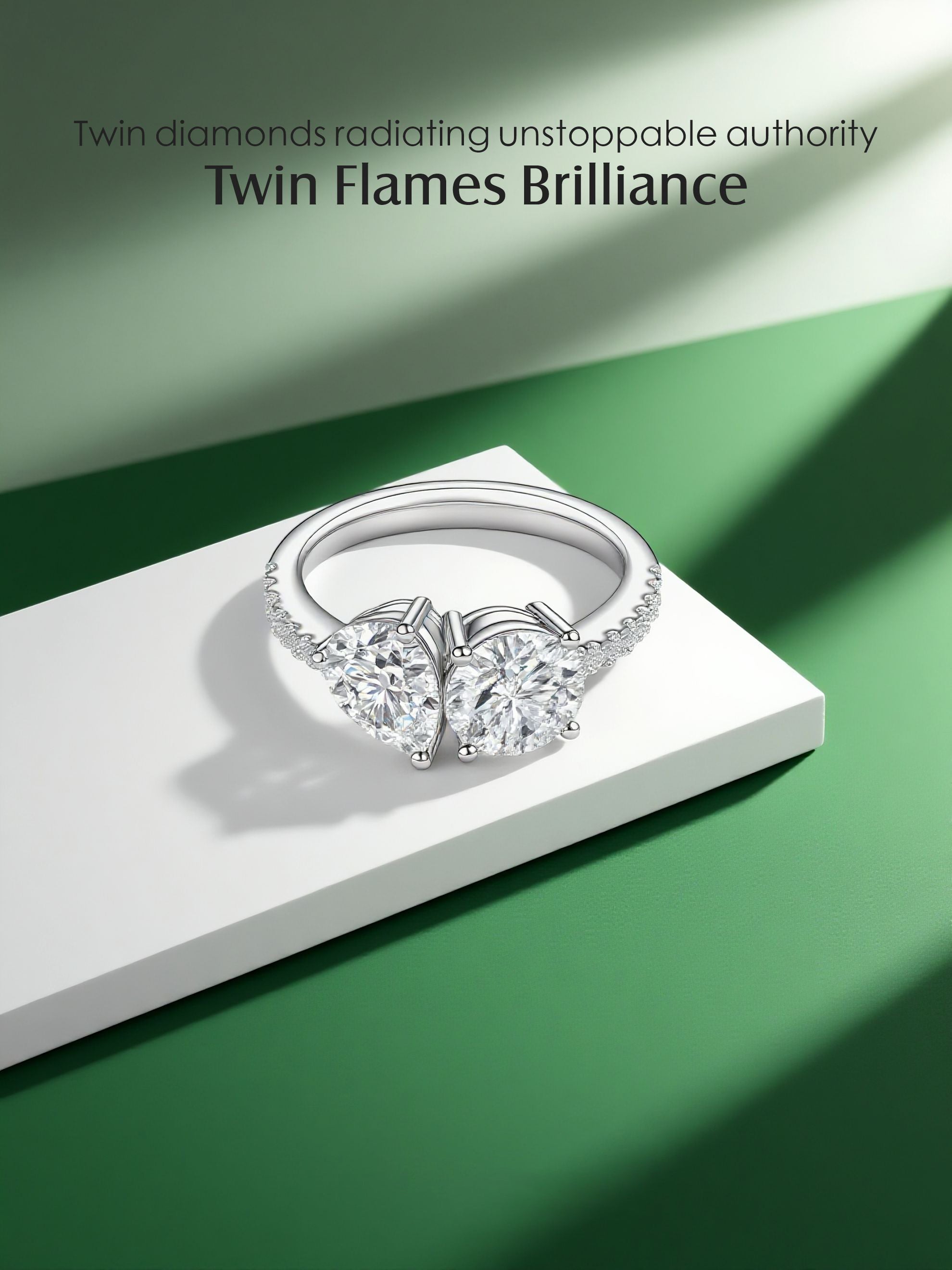 14K Large Double Diamond Ring