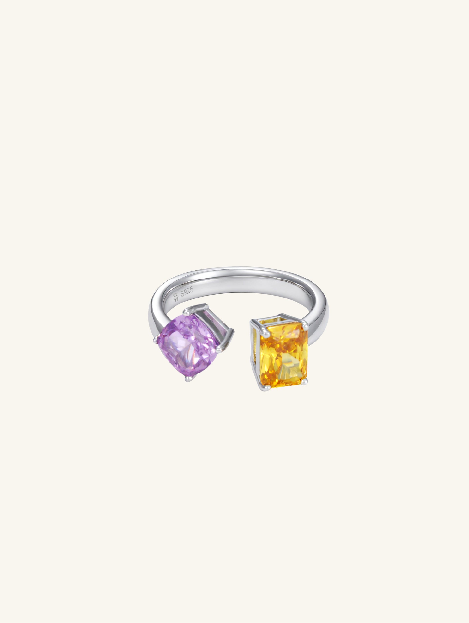 Two-Color Gemstone 14K Ring