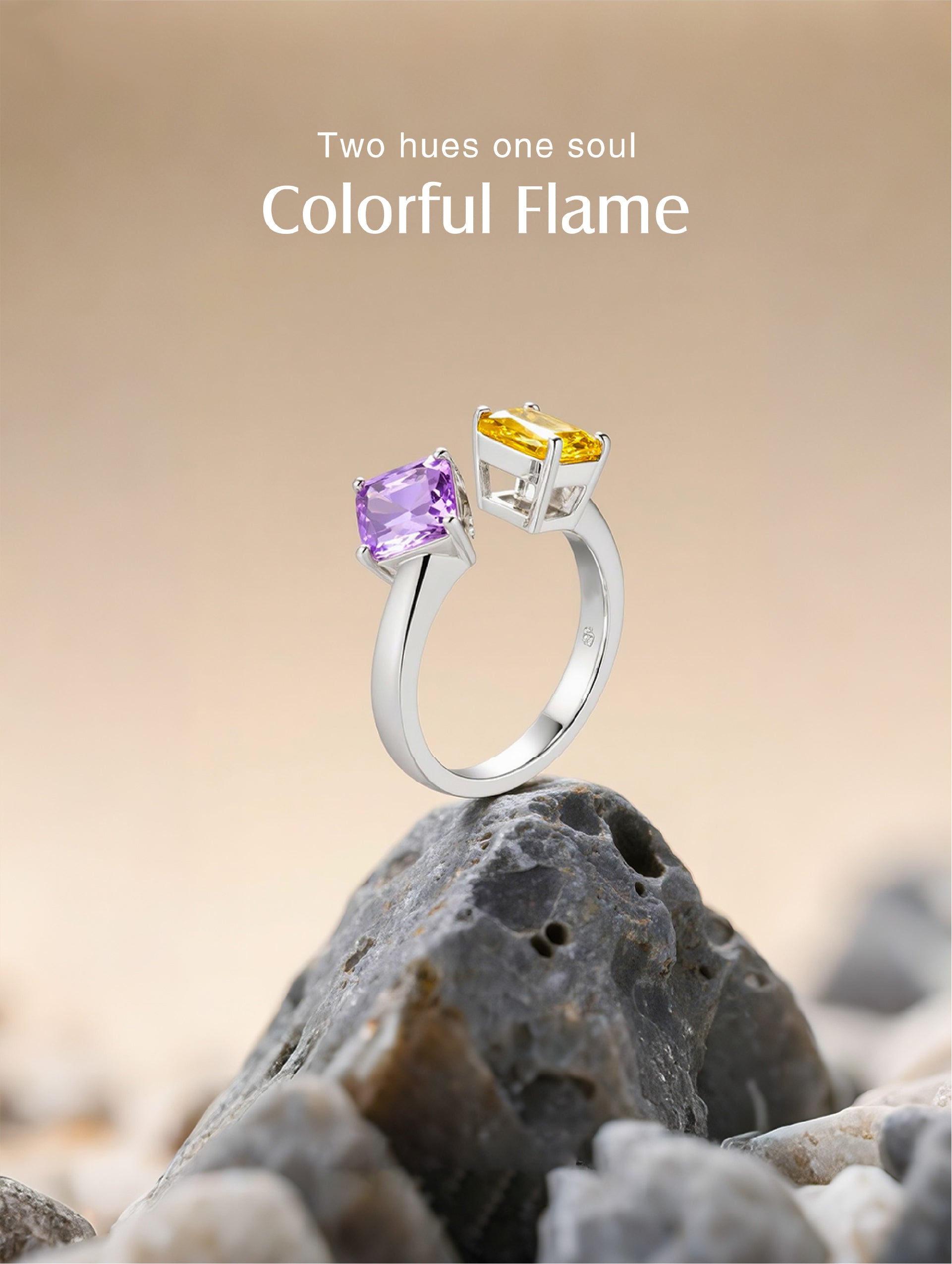 Two-Color Gemstone 14K Ring