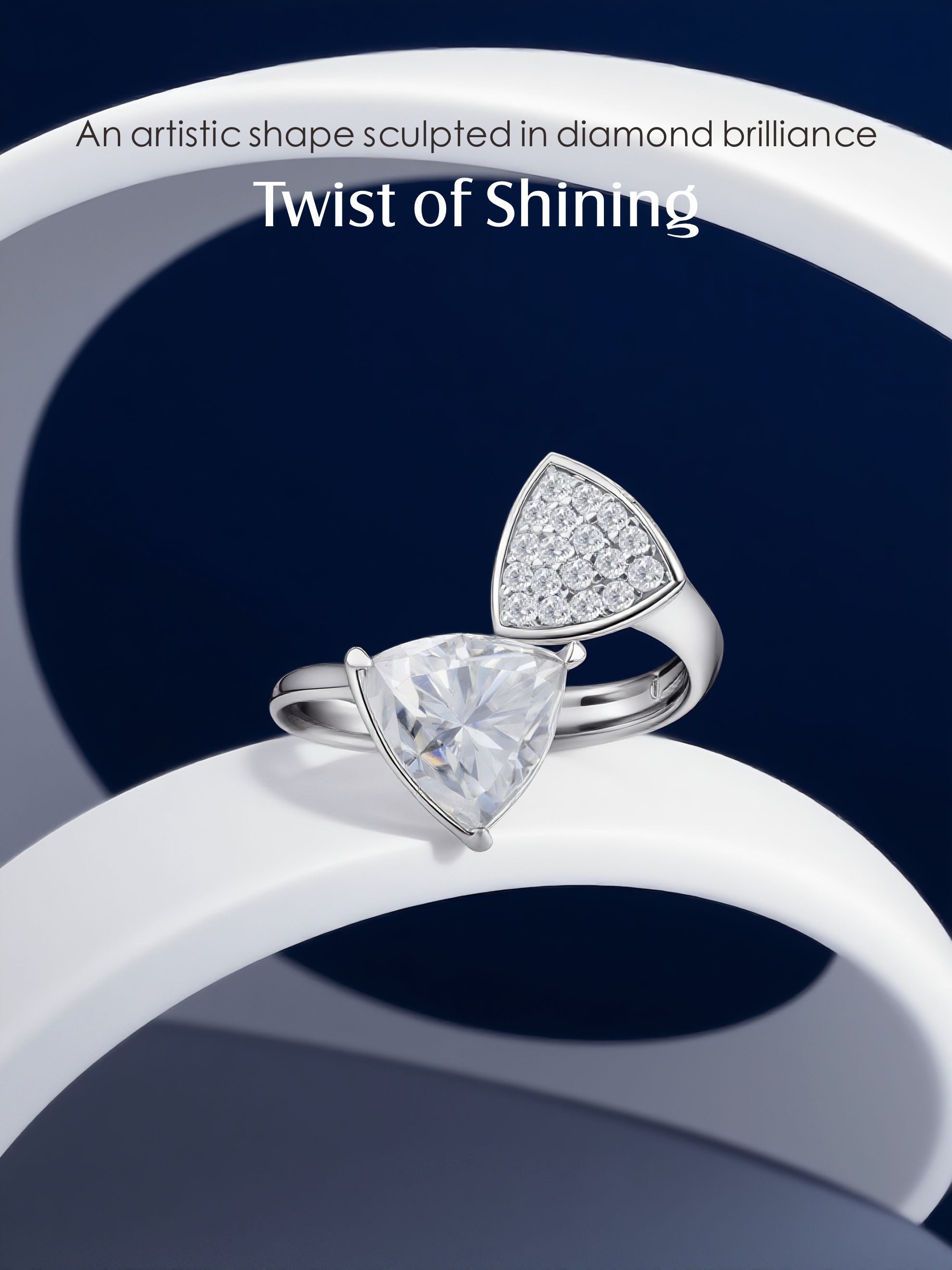 Geometric Gemstone 14K Diamond Ring