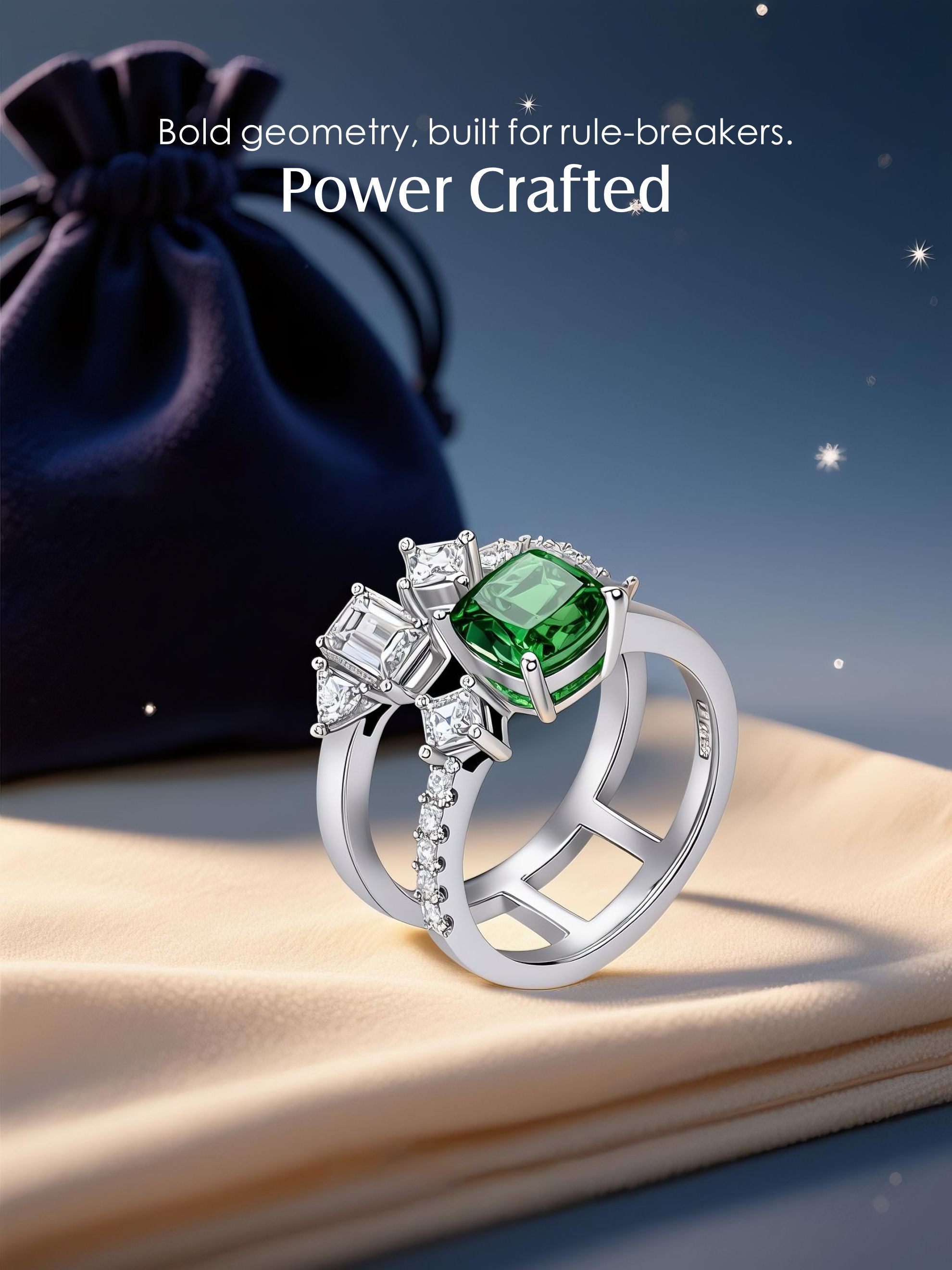 Fashionable 14K Colored Gemstone Diamond Ring