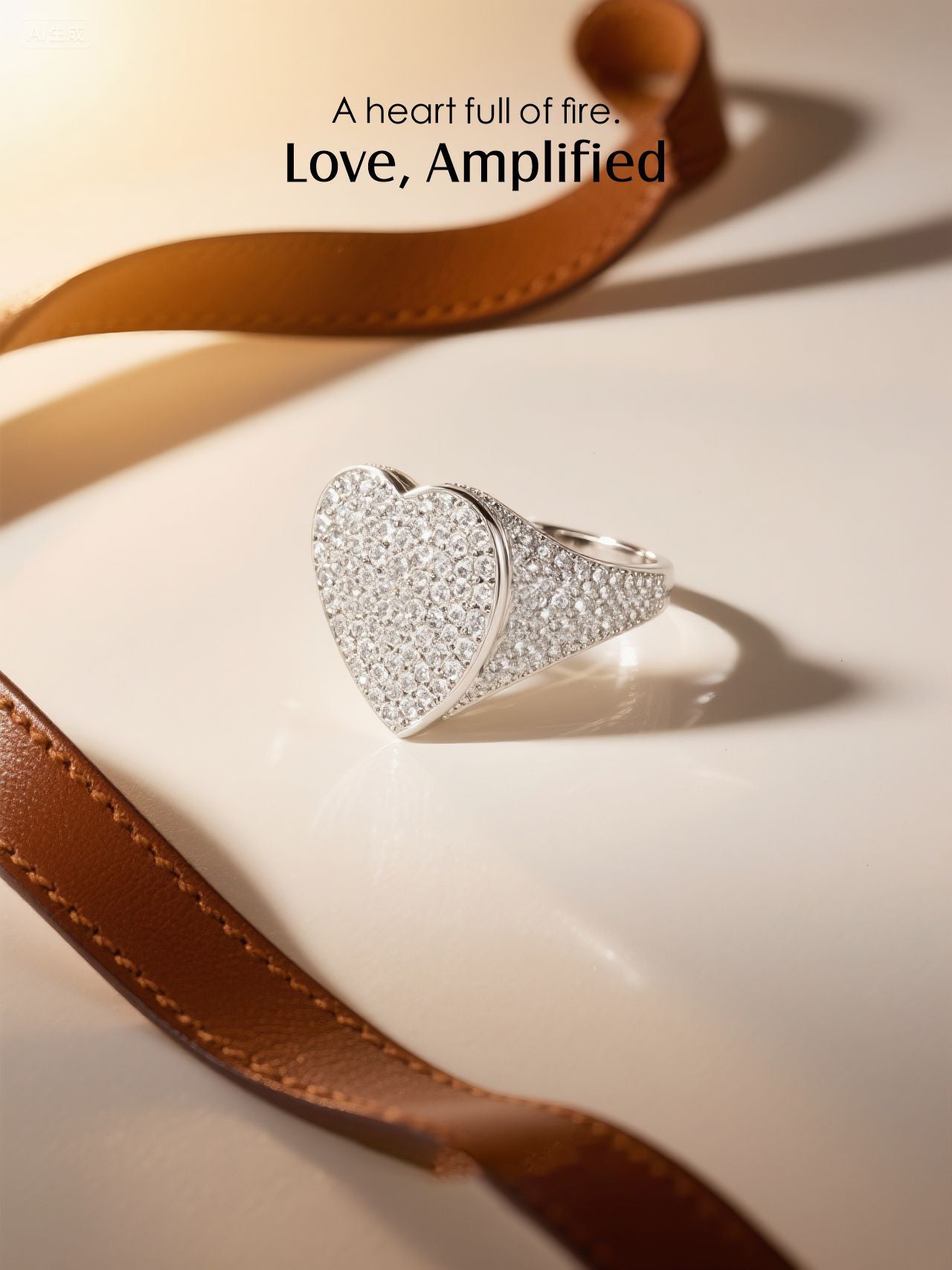 14K Diamond Heart Ring