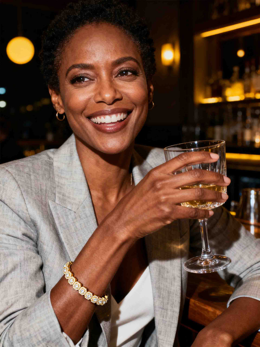 BuzzBloom 14K Diamond Rock Sugar Bracelet at Manhattan Rooftop Bar