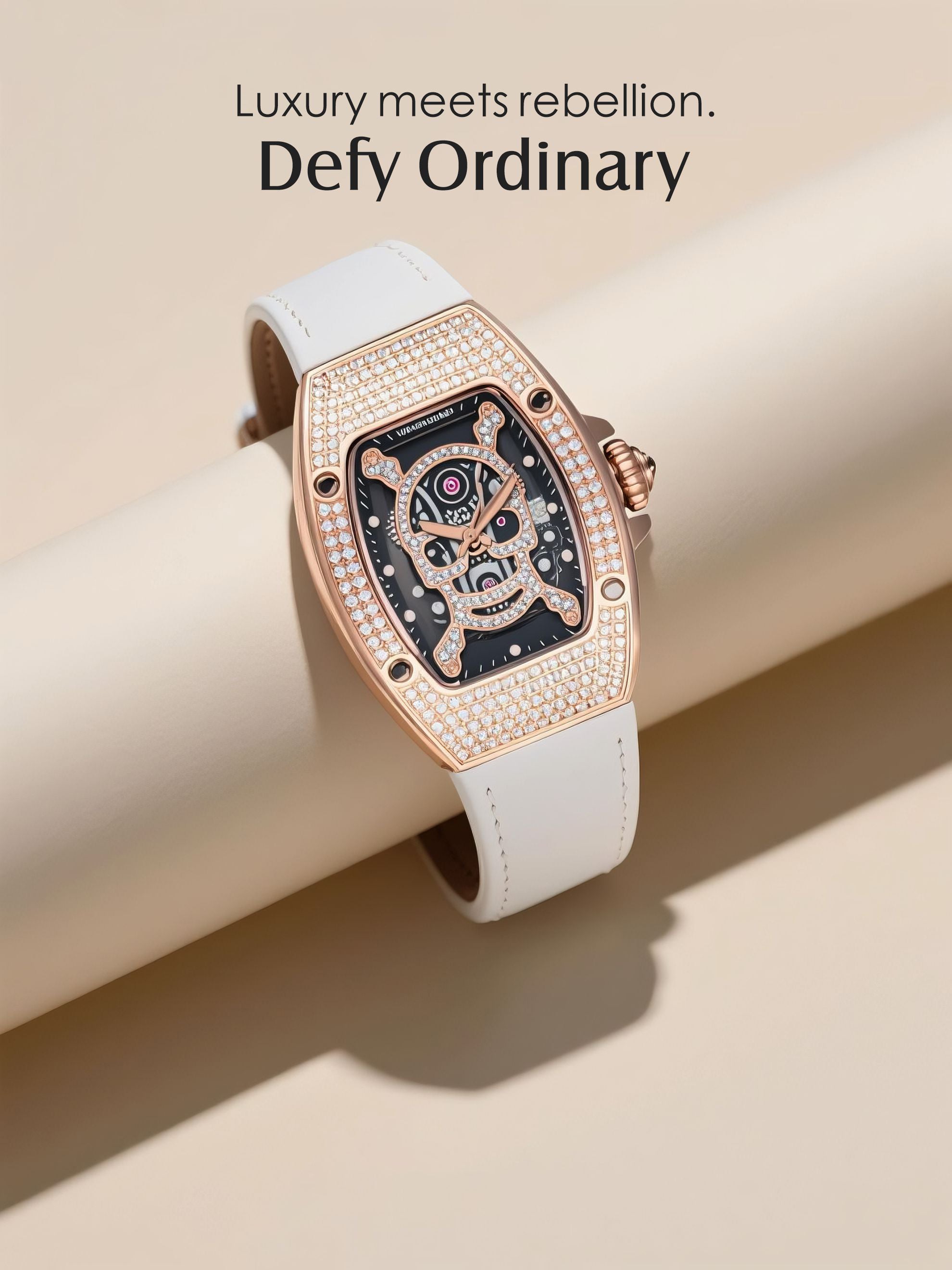 Skull Diamond Quartz Movement Women's Watch