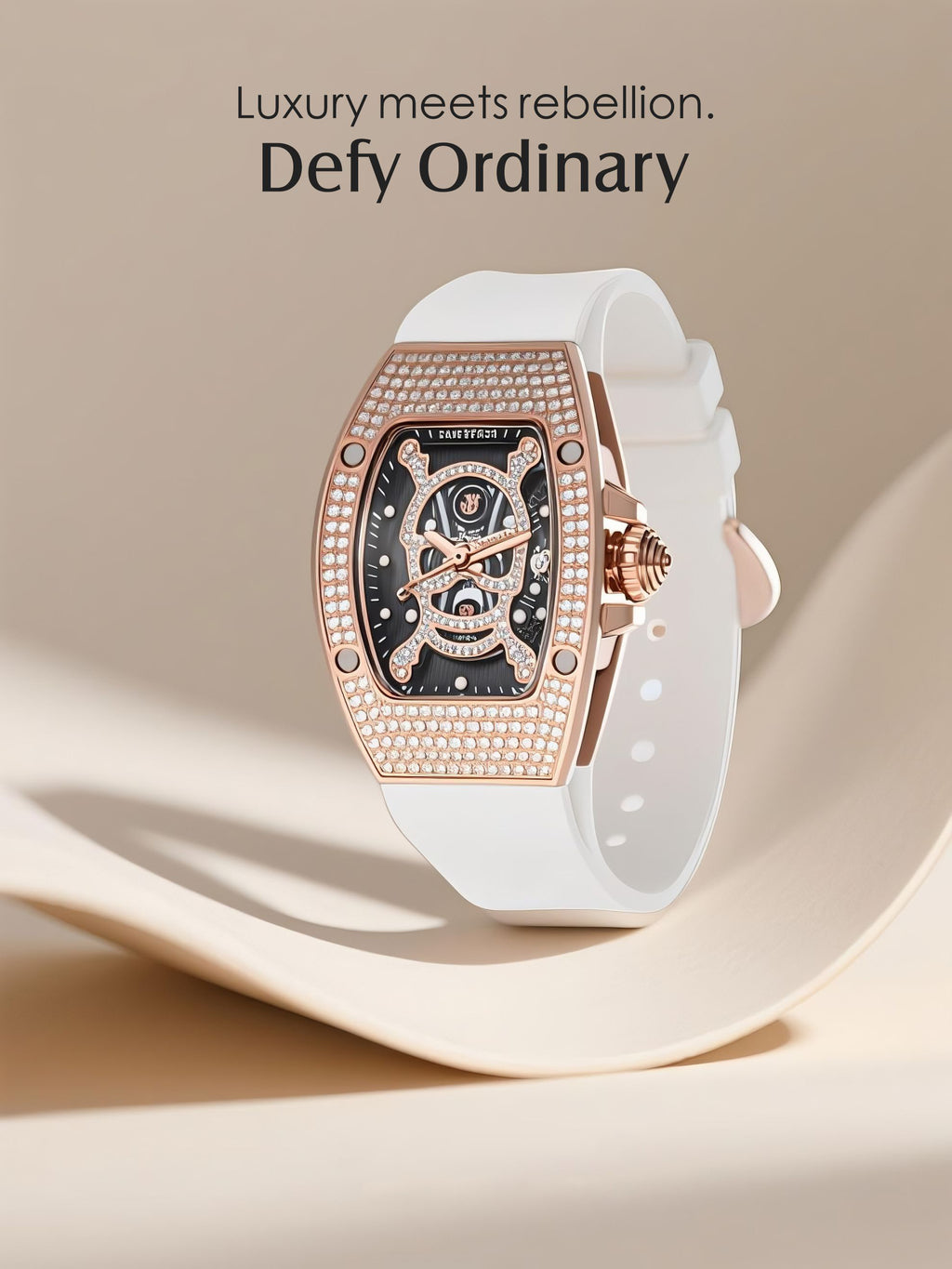 Skull Diamond Quartz Movement Women's Watch