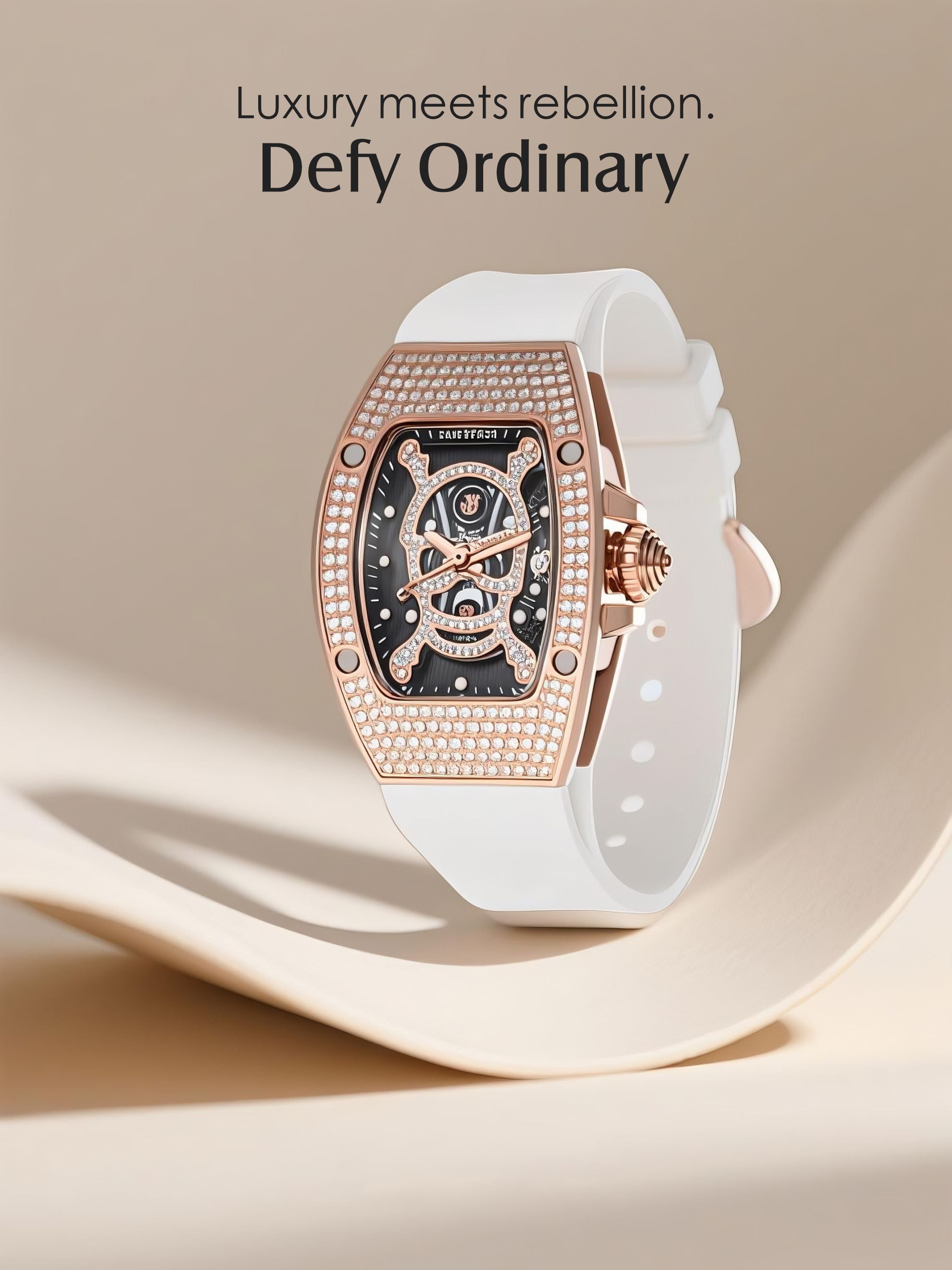 Skull Diamond Quartz Movement Women's Watch