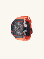 Men's Watch with a 304 Stainless Steel Mechanical Movement-Orange Strap