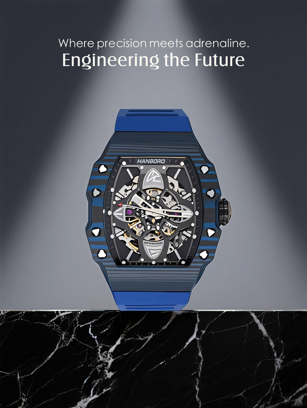 Men's Watch with a 304 Stainless Steel Mechanical Movement-Blue Strap