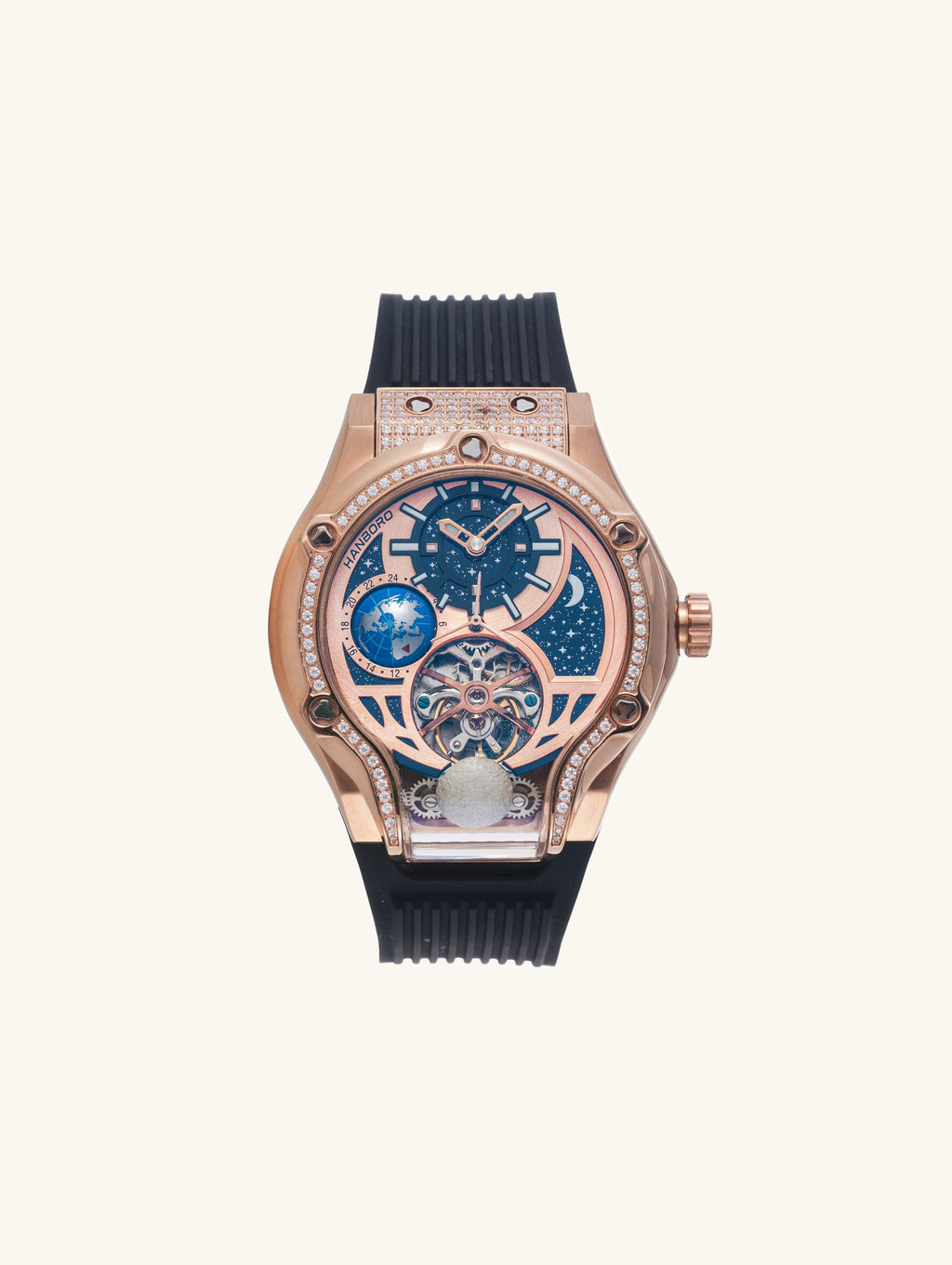 Men's Watch with a 304 Stainless Steel, Crystal, and Diamond-Set Mechanical Movement