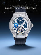 Men's Watch with a 304 Stainless Steel, Crystal, and Diamond-Set Mechanical Movement