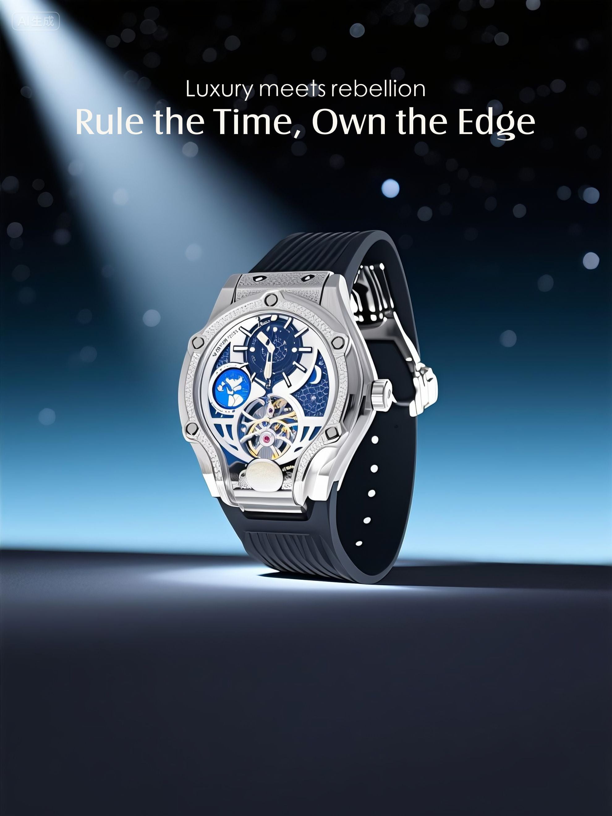 Men's Watch with a 304 Stainless Steel, Crystal, and Diamond-Set Mechanical Movement