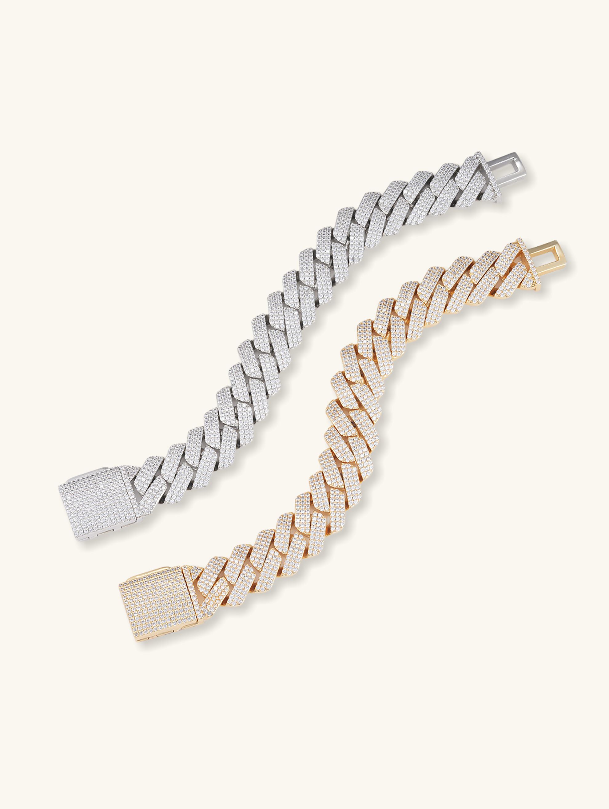 20mm Diamond 14K Cuban Bracelet