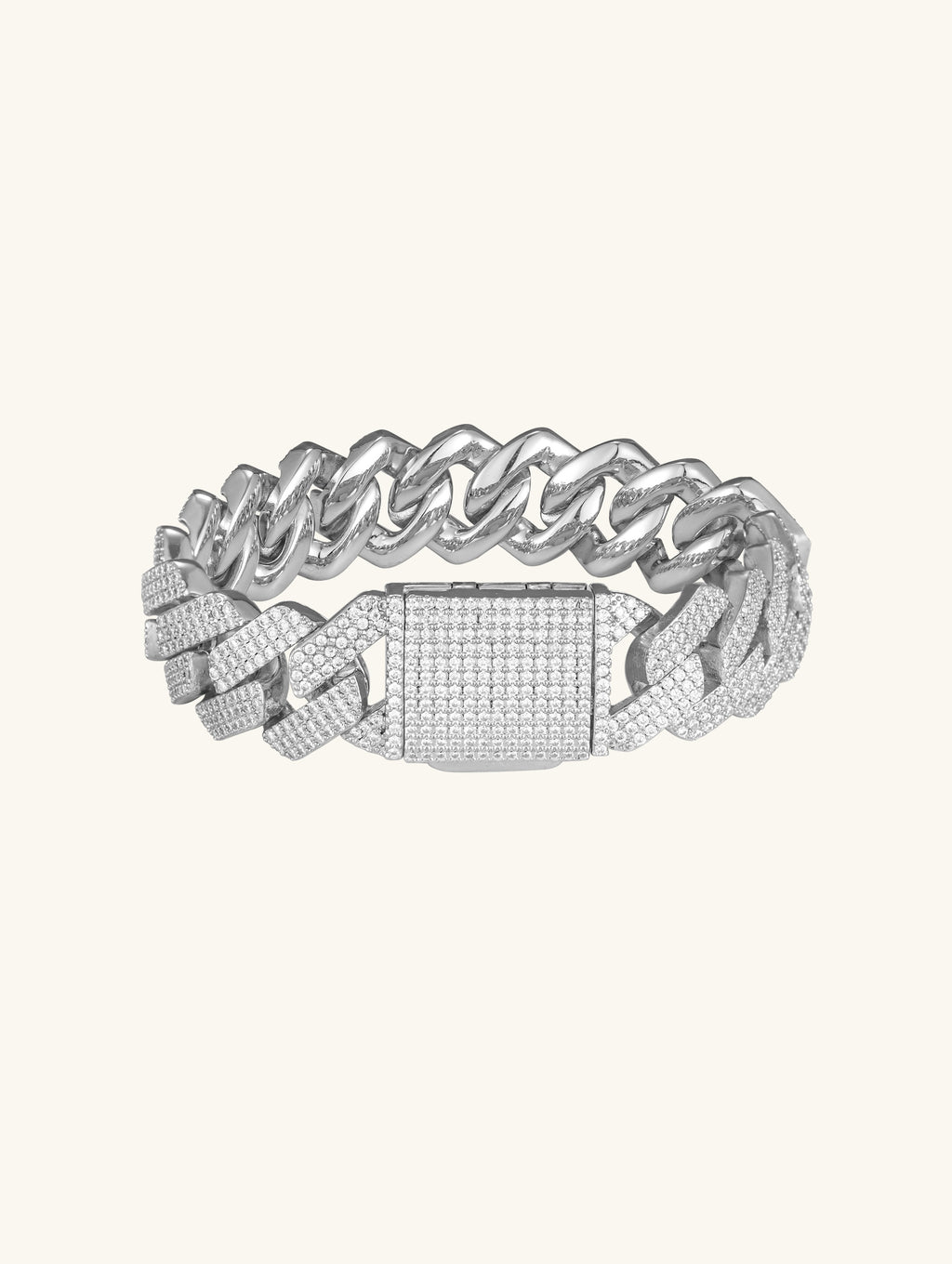 20mm Diamond 14K Cuban Bracelet