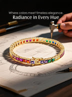 14K Rainbow Diamond Bracelet