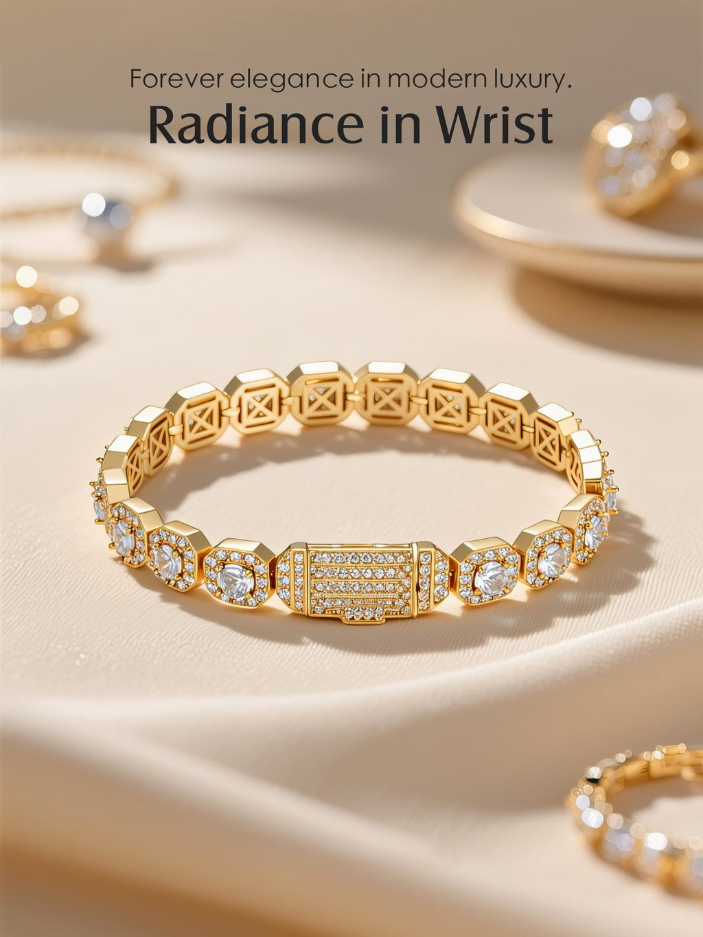 Diamond 14K Rock Sugar Bracelet