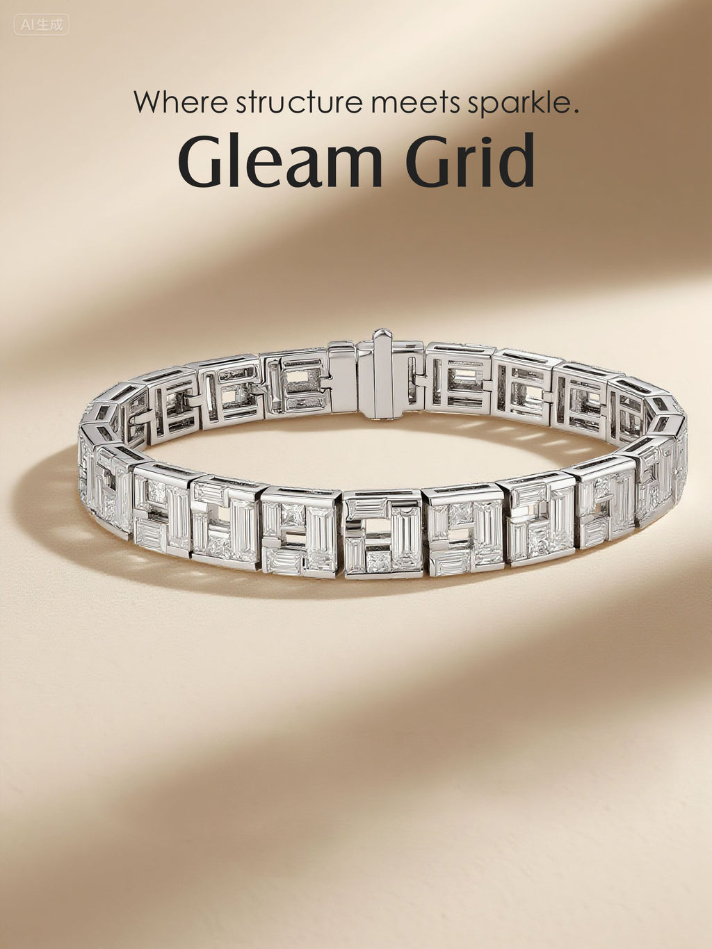 14K Mechanical Ice Cube Bracelet