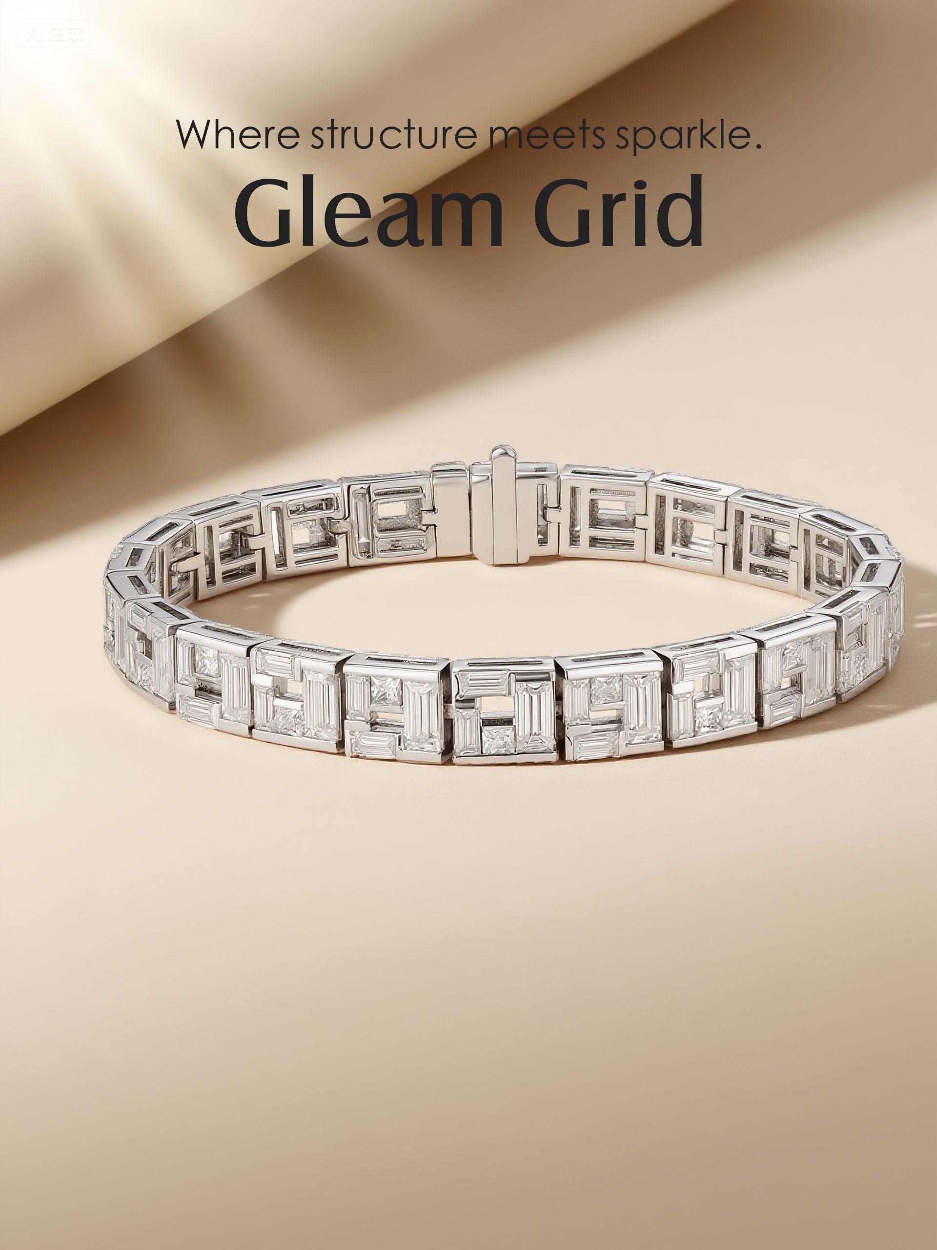 14K Mechanical Ice Cube Bracelet