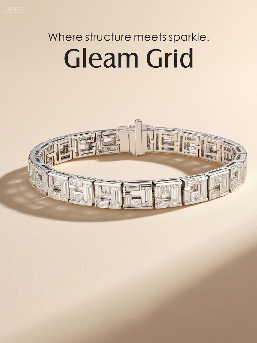 14K Mechanical Ice Cube Bracelet