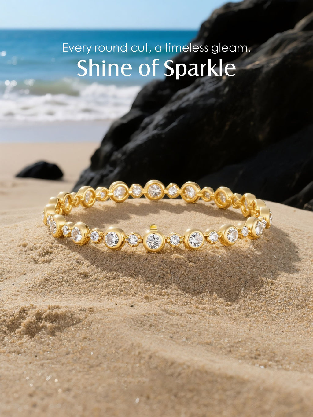 14K Pink Gold Small Diamond Bracelet