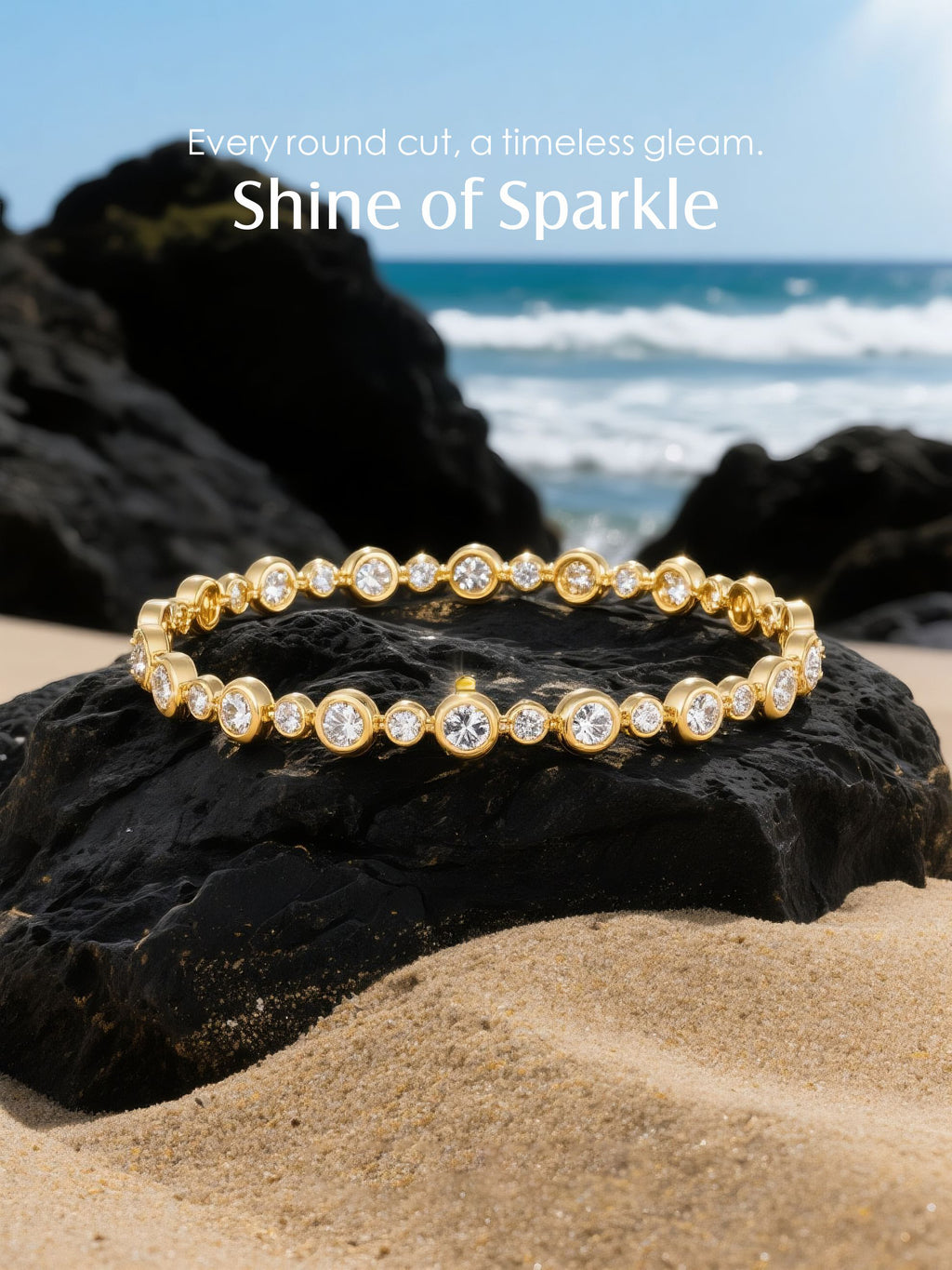 14K Pink Gold Small Diamond Bracelet