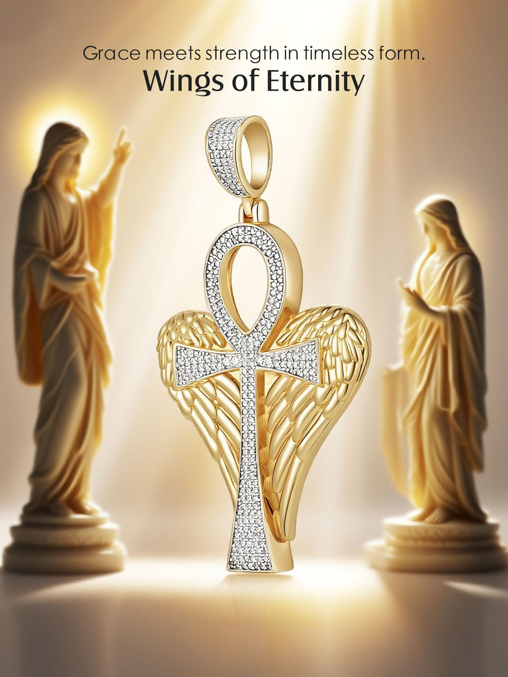 Angel Wings Pavé Pendant