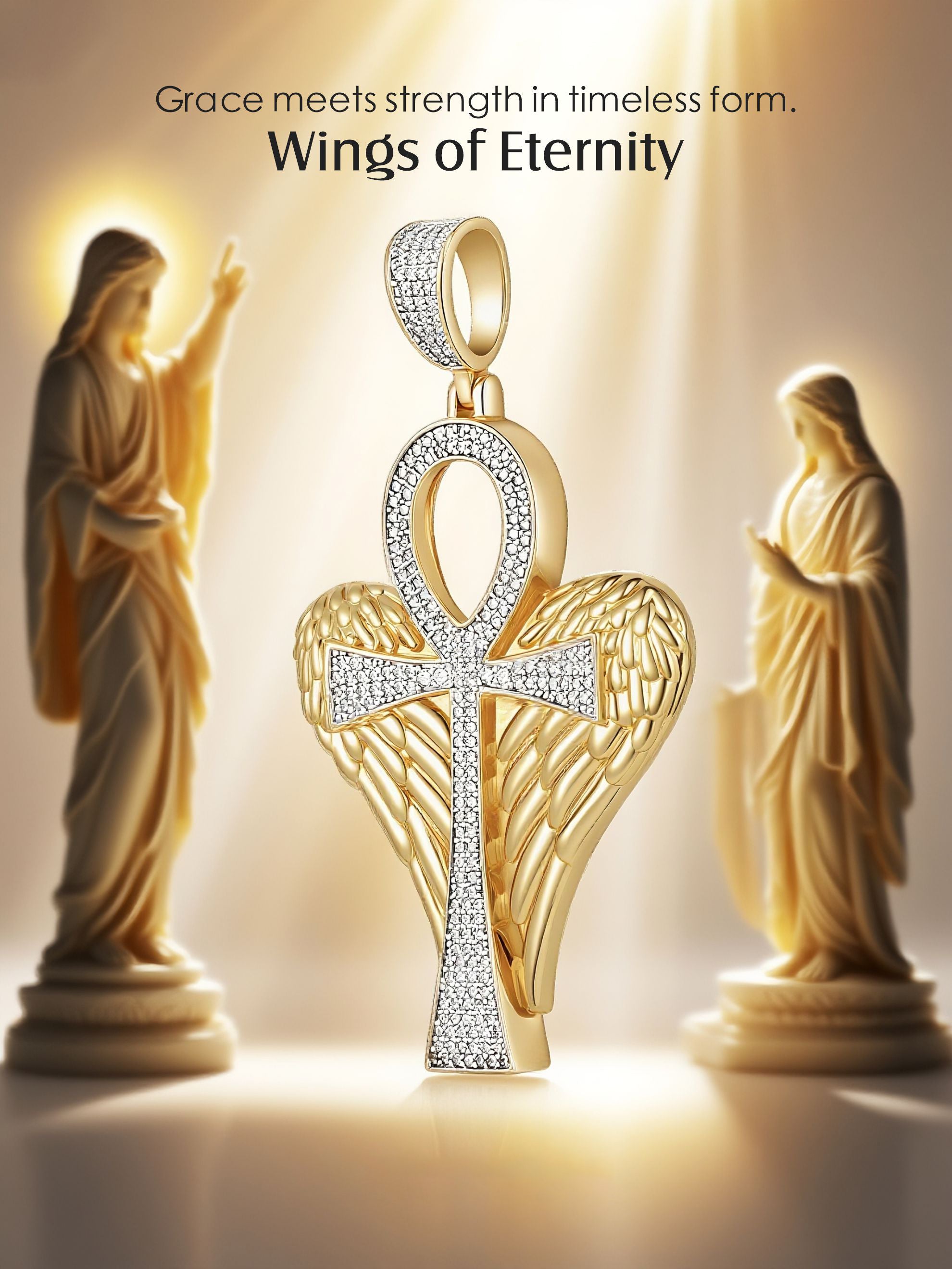 Angel Wings Pavé Pendant