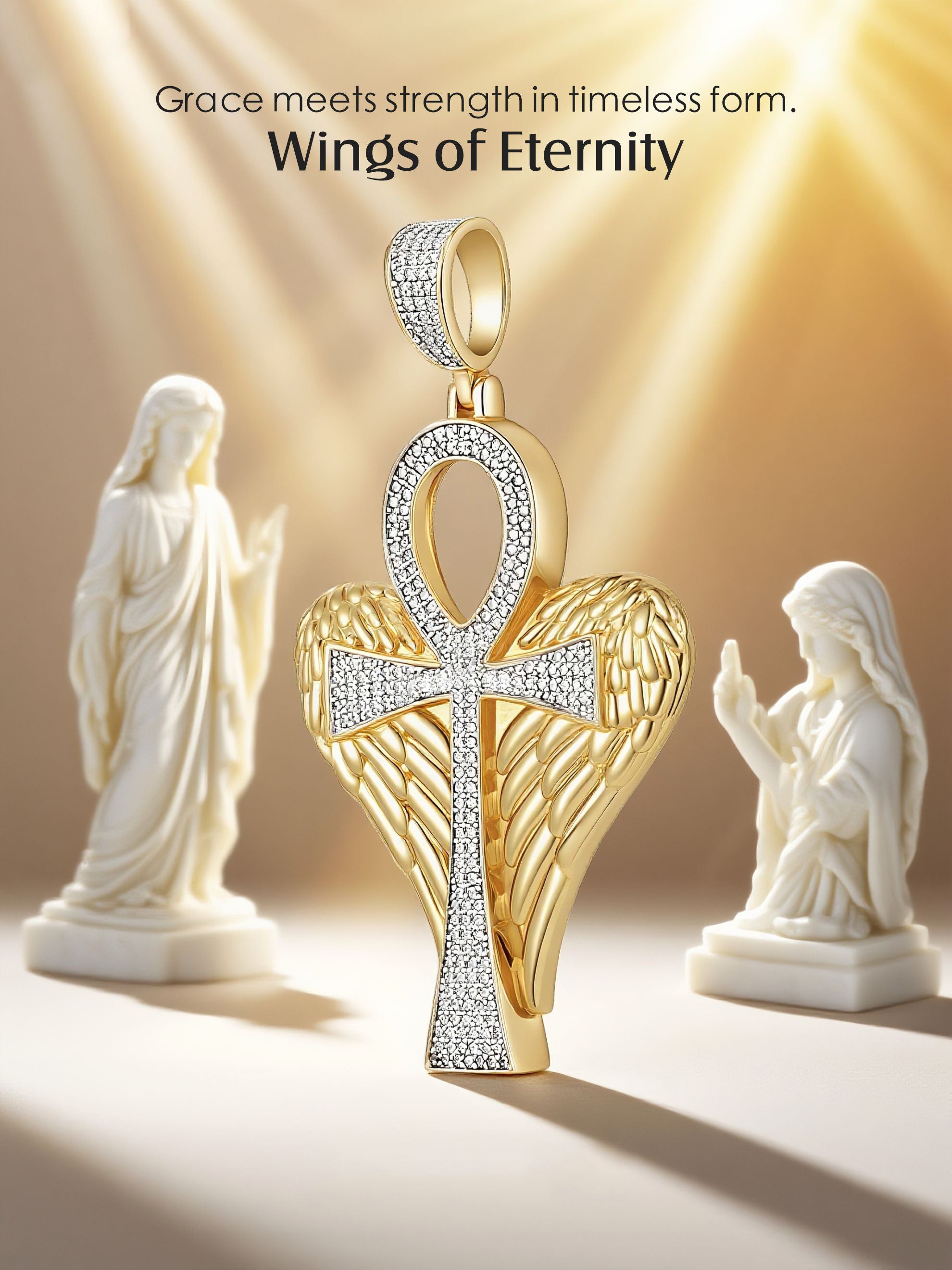 Angel Wings Pavé Pendant