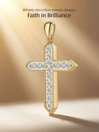 14K Diamond Cross Pendant