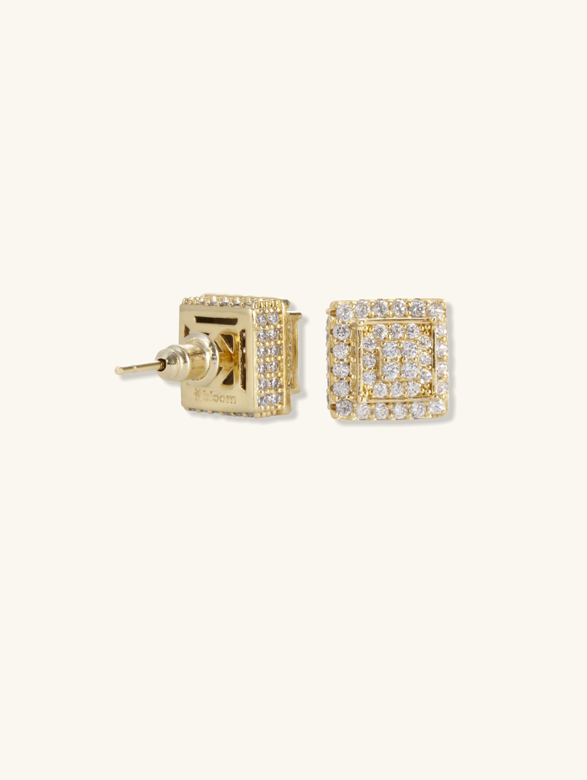 Everyday Sparkle Studs – Pavé Square