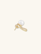 Pearl Pave Curved Earrings