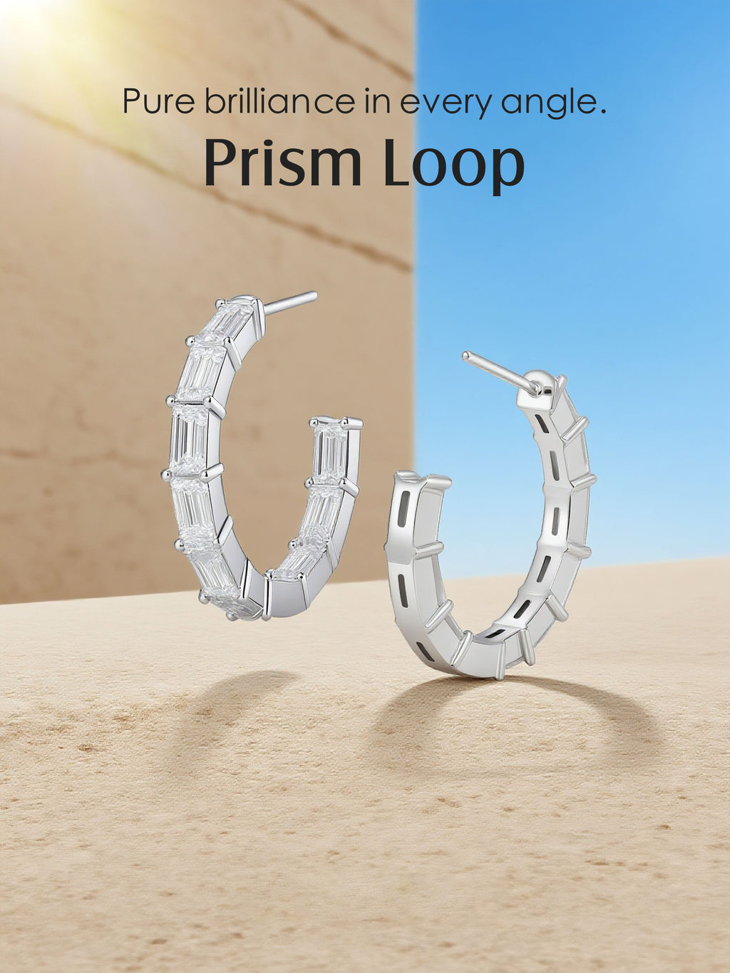 14K Sugar Cube Diamond Earrings