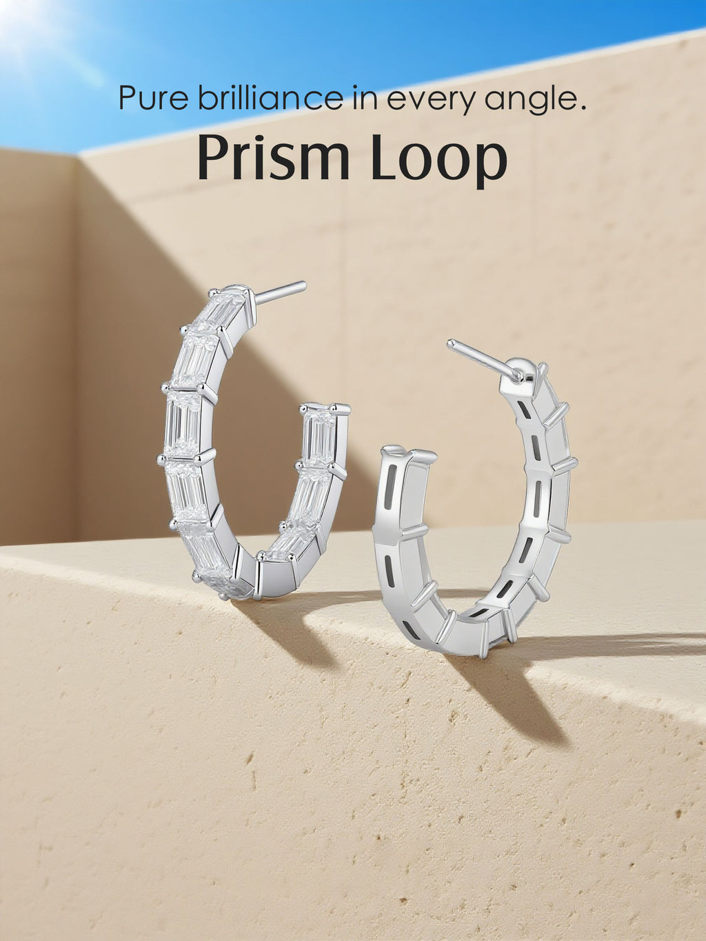 14K Sugar Cube Diamond Earrings